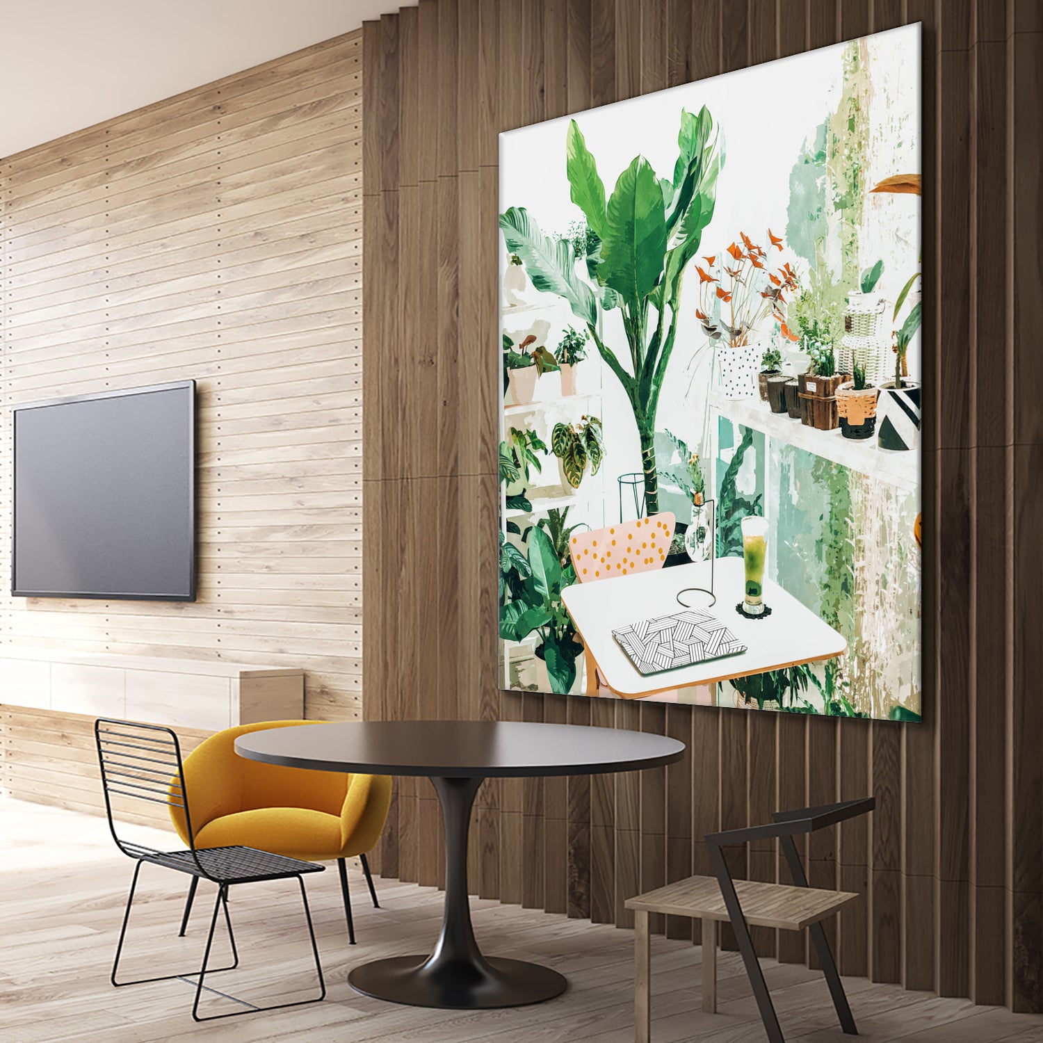 Junglow, Urban Jungle Botanical Home decor, Tropical Plants by Uma Gokhale on GIANT ART - green digital painting