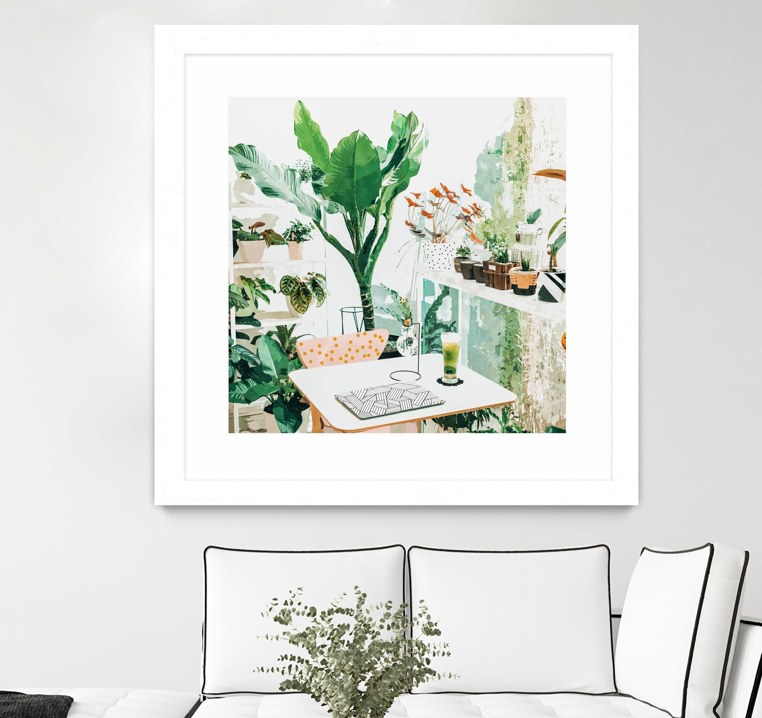 Junglow, Urban Jungle Botanical Home decor, Tropical Plants by Uma Gokhale on GIANT ART - green digital painting