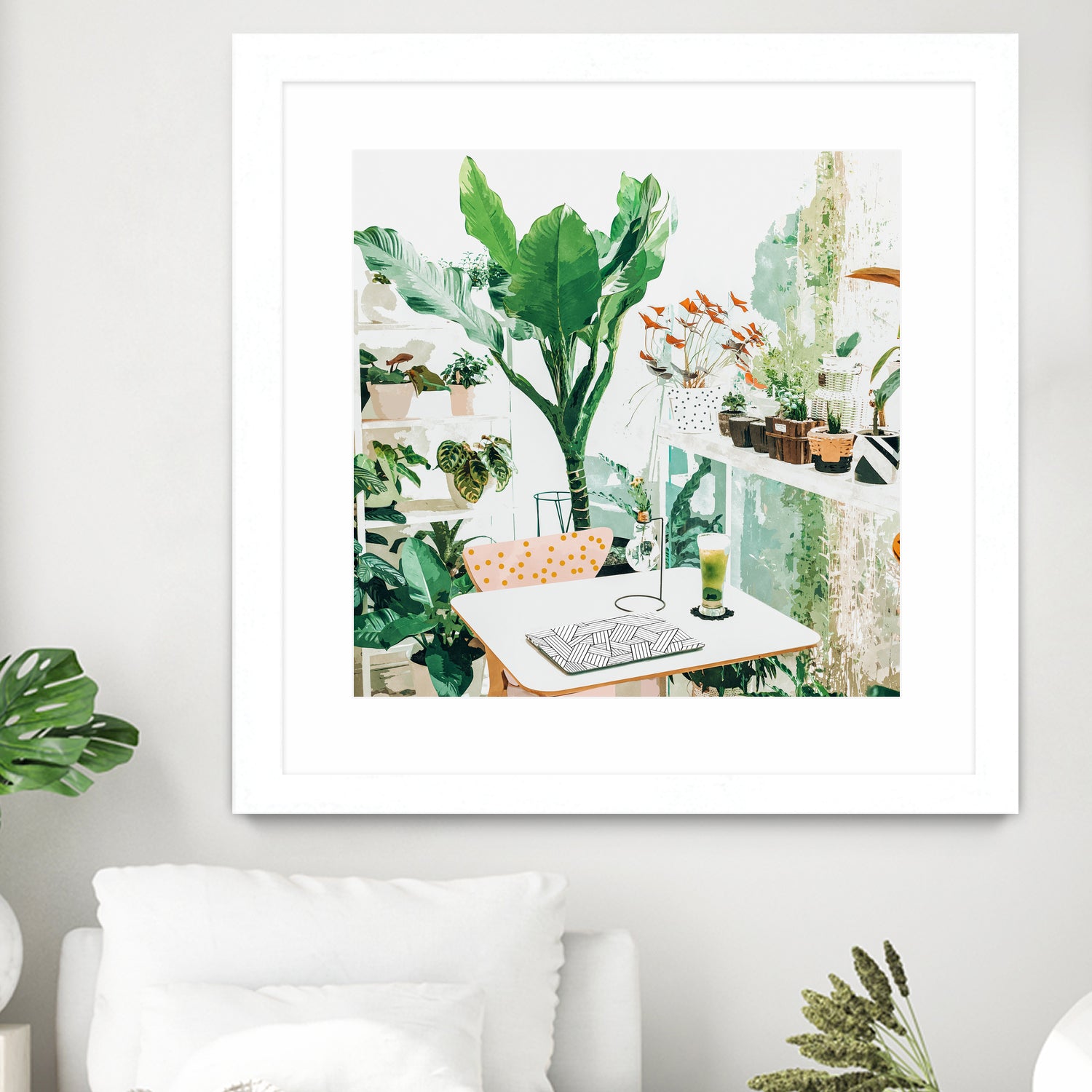 Junglow, Urban Jungle Botanical Home decor, Tropical Plants by Uma Gokhale on GIANT ART - green digital painting