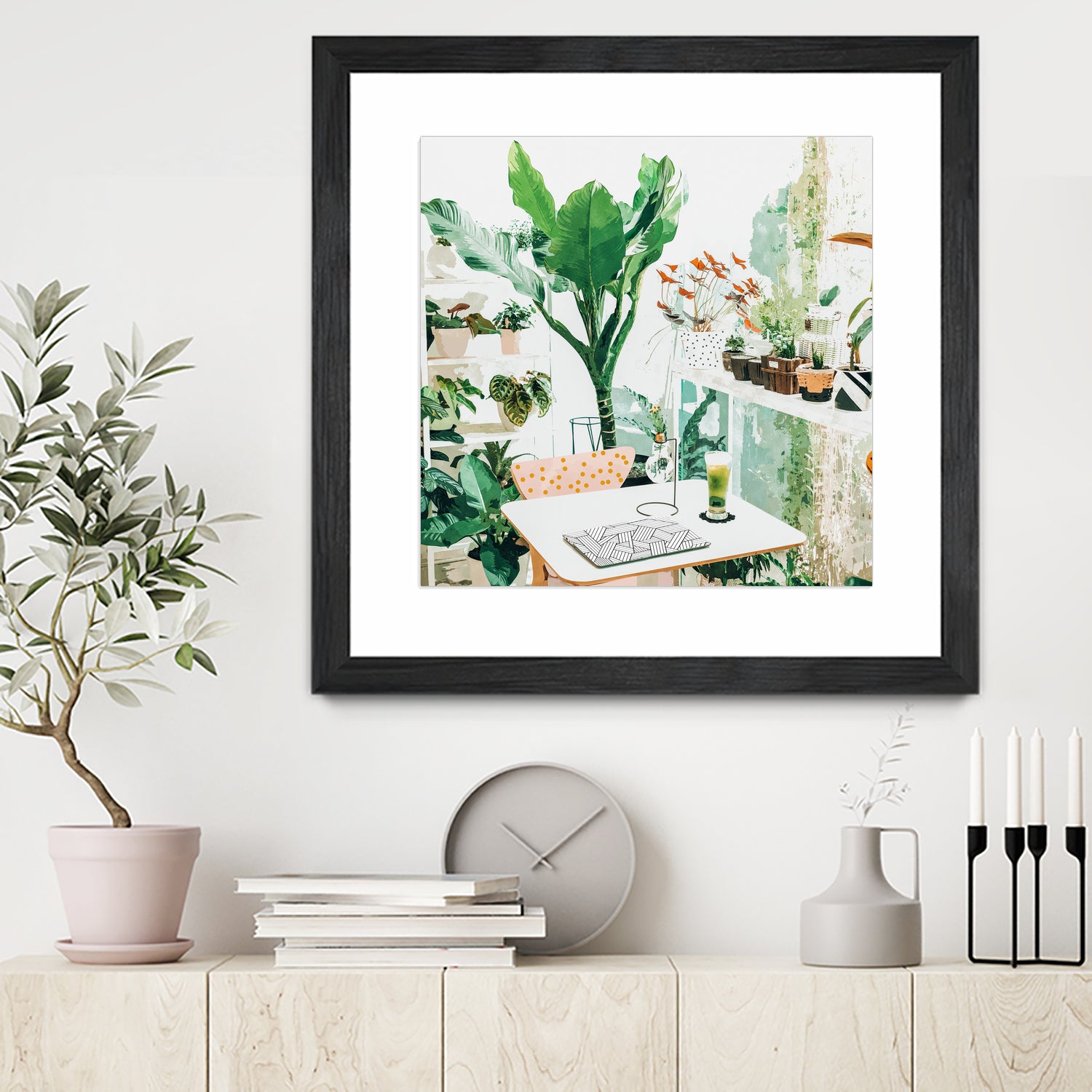 Junglow, Urban Jungle Botanical Home decor, Tropical Plants by Uma Gokhale on GIANT ART - green digital painting