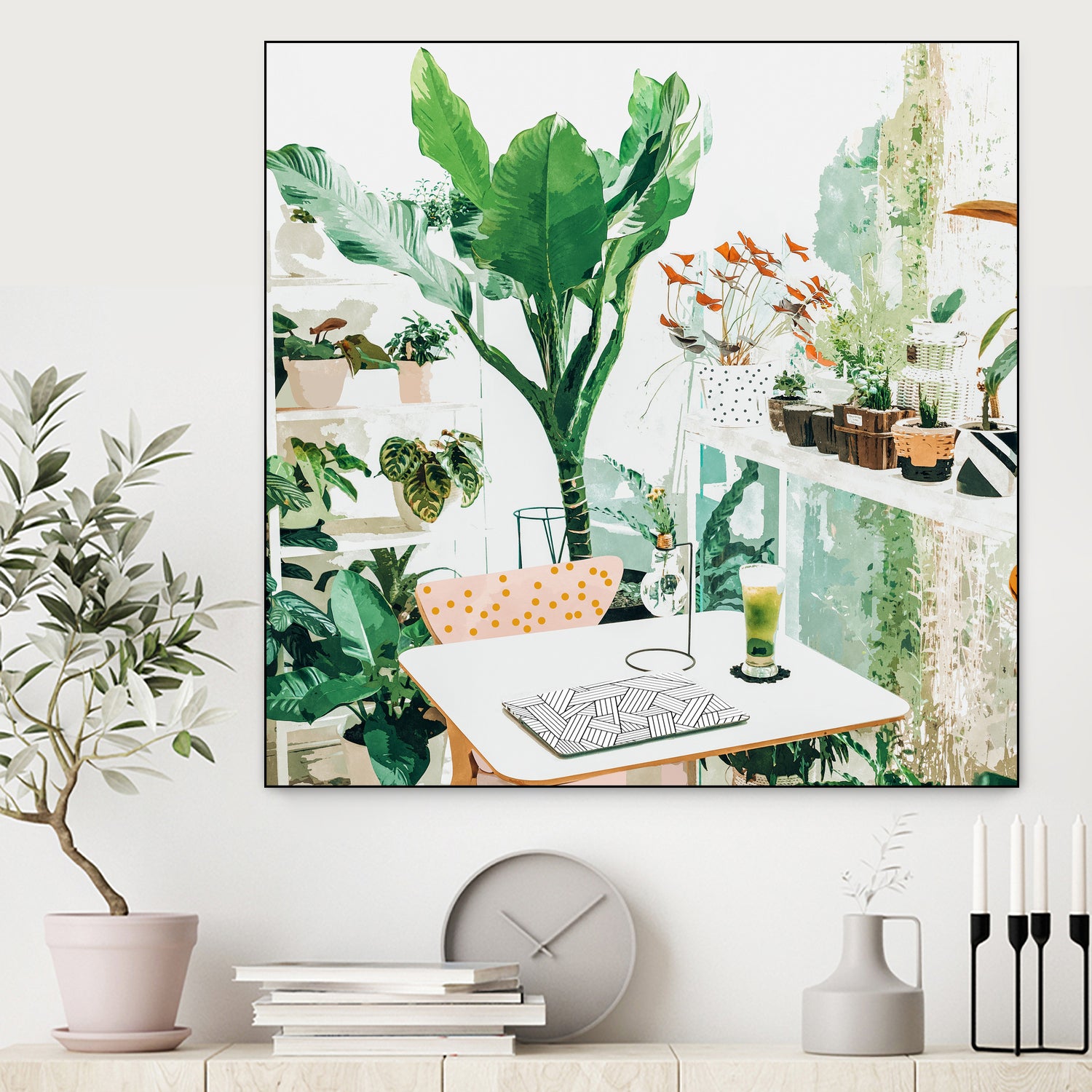 Junglow, Urban Jungle Botanical Home decor, Tropical Plants by Uma Gokhale on GIANT ART - green digital painting