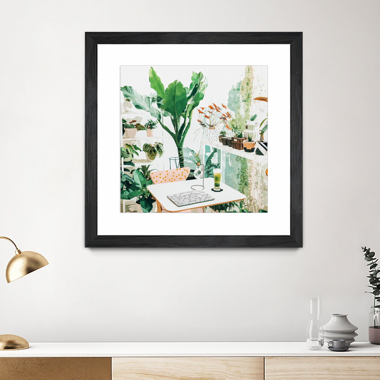 Junglow, Urban Jungle Botanical Home decor, Tropical Plants by Uma Gokhale on GIANT ART - green digital painting