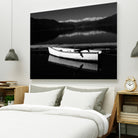 White lake boat by IOANNA PAPANIKOLAOU on GIANT ART - black photo illustration