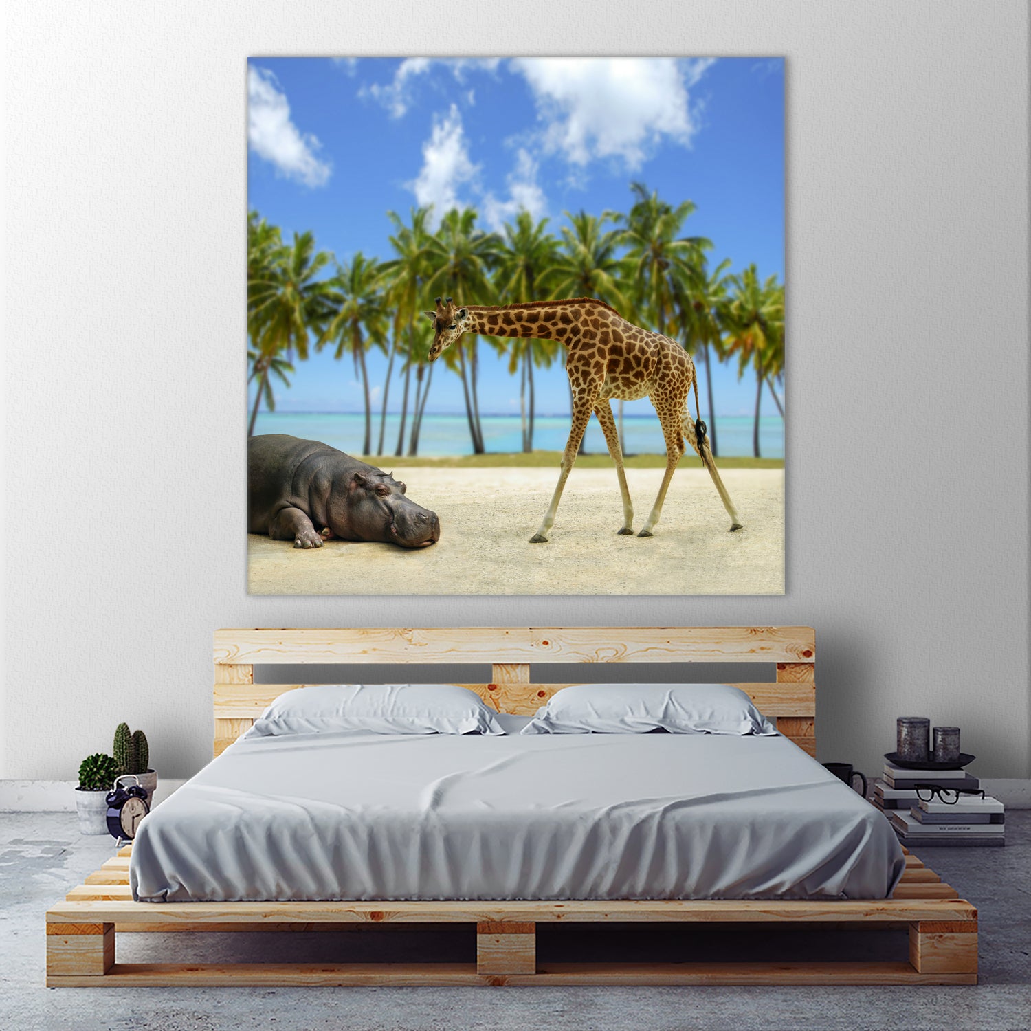 giraffe and hippo by Artem Avetisyan on GIANT ART - brown photo illustration