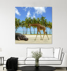 giraffe and hippo by Artem Avetisyan on GIANT ART - brown photo illustration