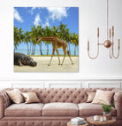 giraffe and hippo by Artem Avetisyan on GIANT ART - brown photo illustration