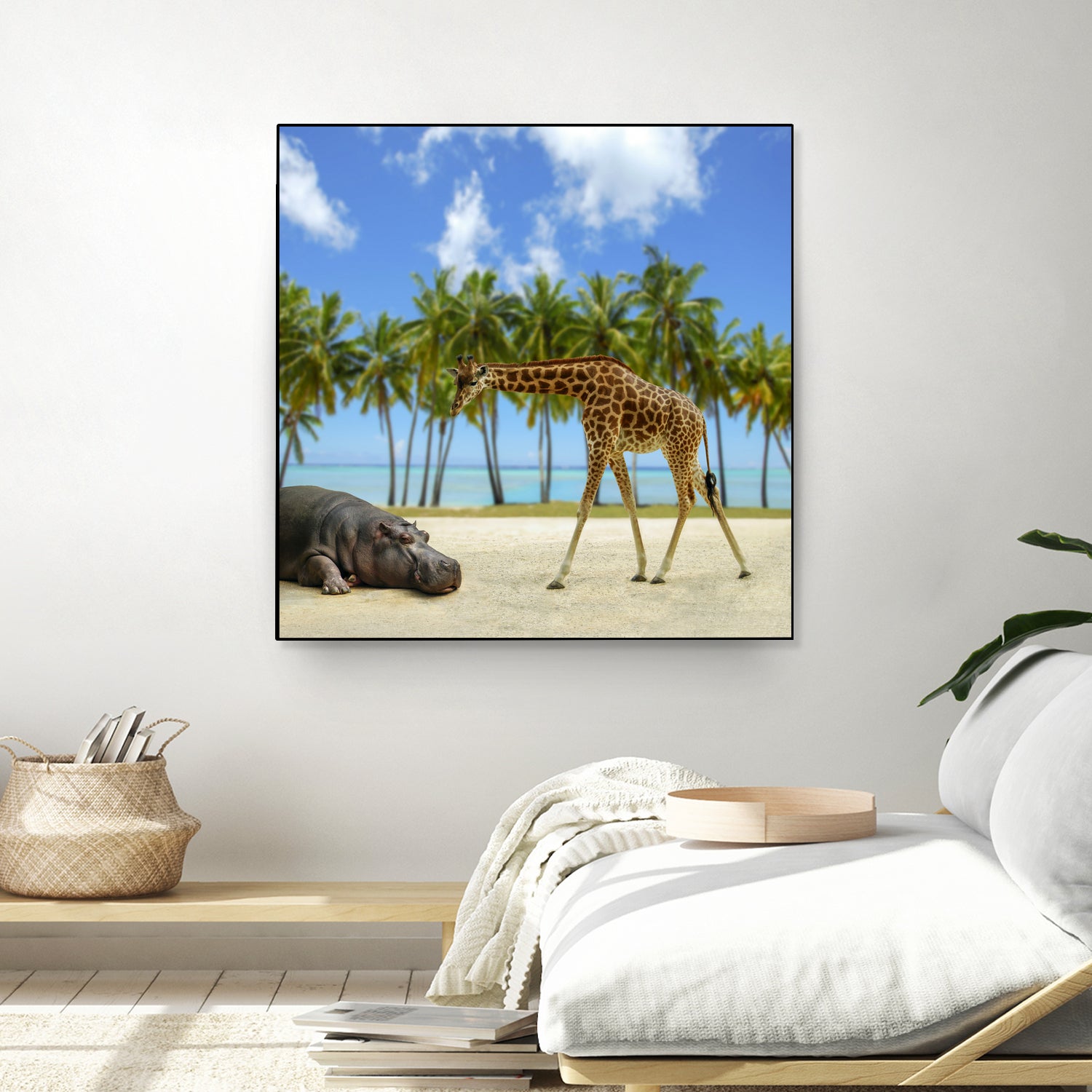 giraffe and hippo by Artem Avetisyan on GIANT ART - brown photo illustration