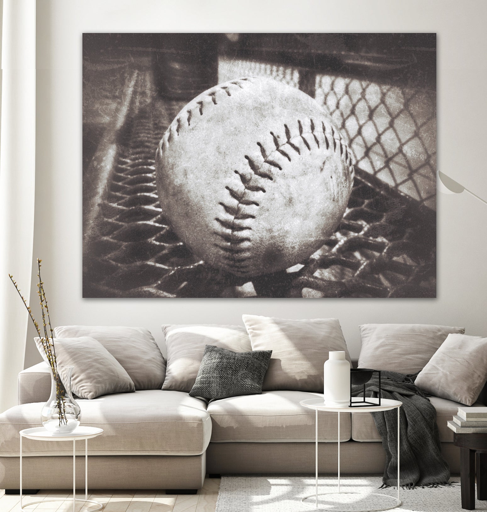 Softball on the Bench in Sepia by Leah McPhail on GIANT ART - brown photo illustration