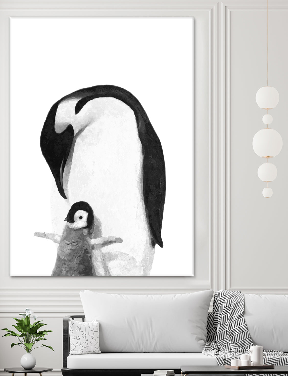 Black and White Penguins by Alessandra Minervini on GIANT ART - black digital painting