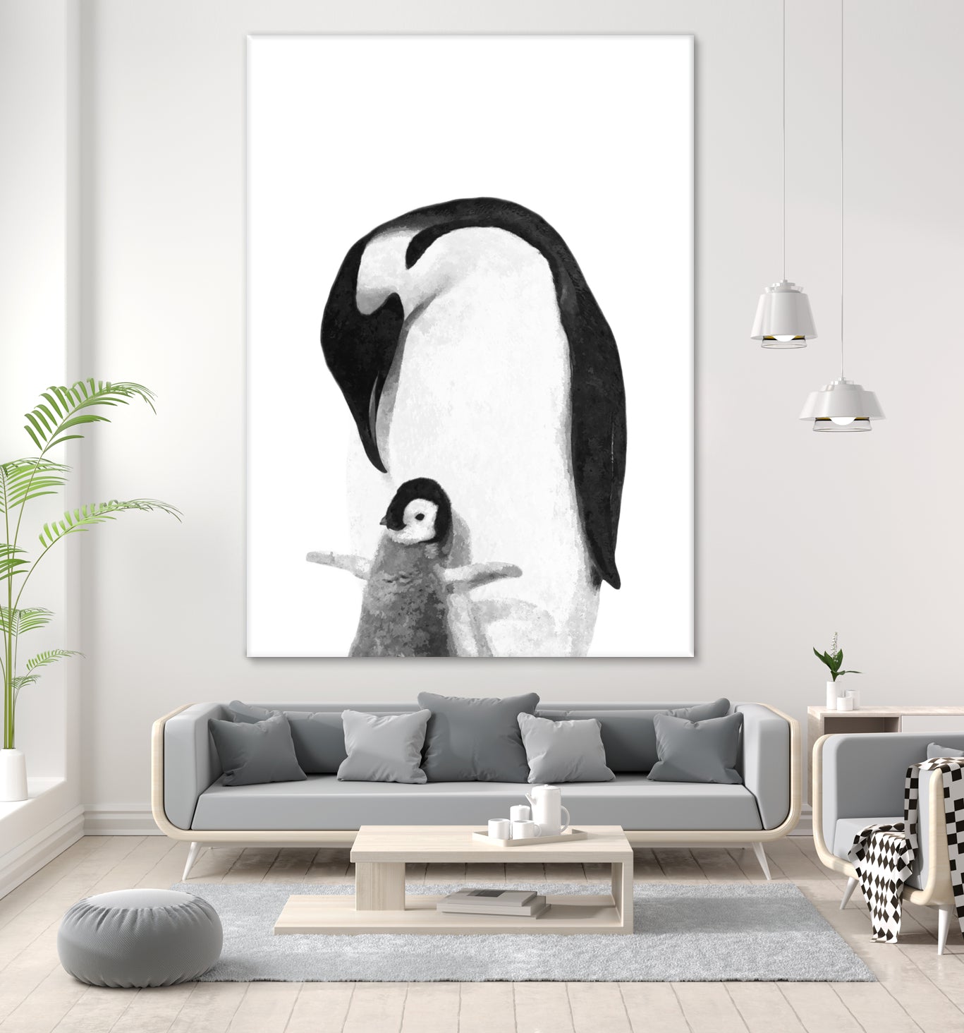 Black and White Penguins by Alessandra Minervini on GIANT ART - black digital painting