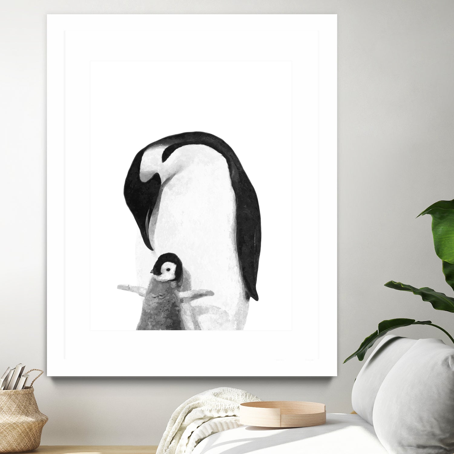 Black and White Penguins by Alessandra Minervini on GIANT ART - black digital painting