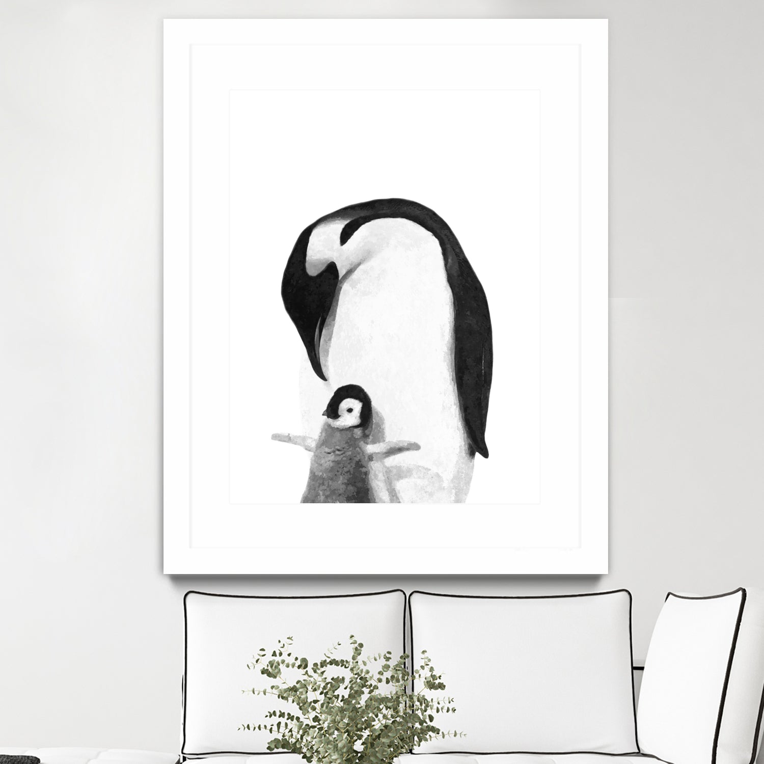 Black and White Penguins by Alessandra Minervini on GIANT ART - black digital painting