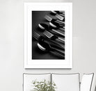 Black plastic cutlery by Studio OMG on GIANT ART - black photo illustration