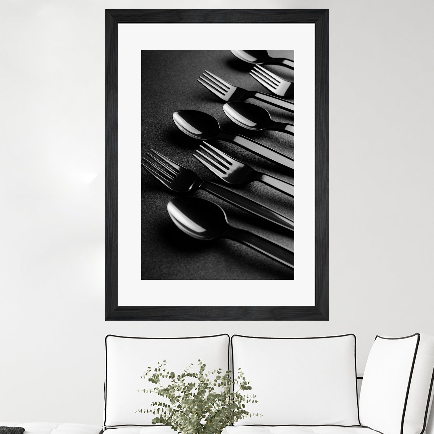 Black plastic cutlery by Studio OMG on GIANT ART - black photo illustration