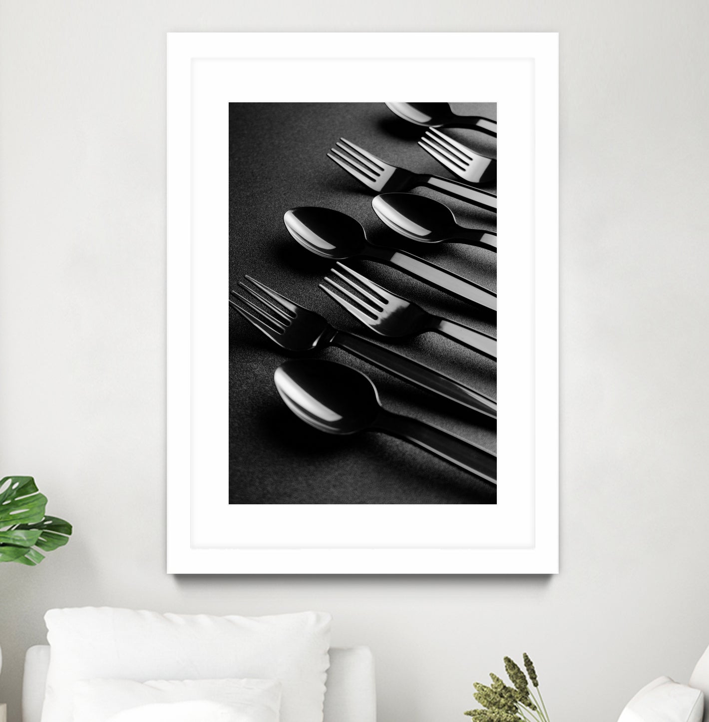 Black plastic cutlery by Studio OMG on GIANT ART - black photo illustration