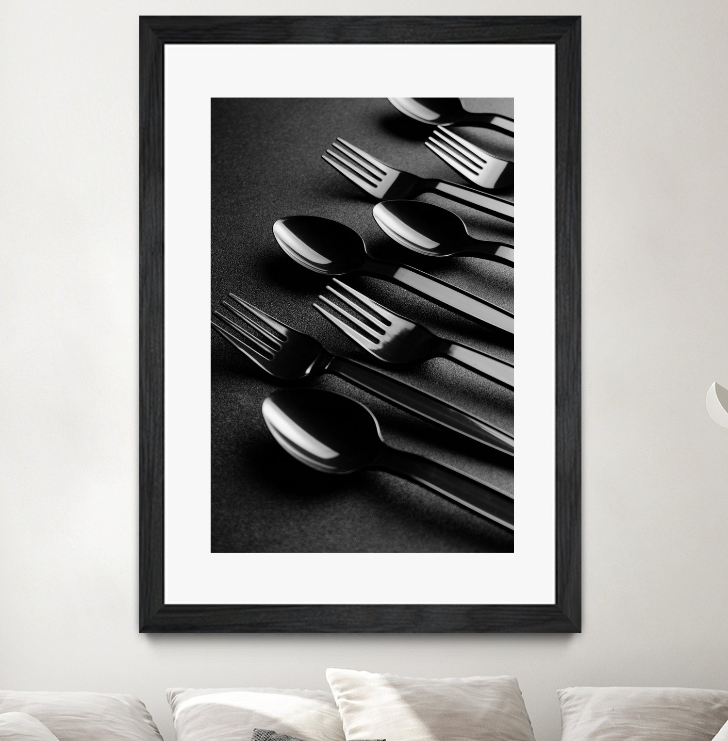 Black plastic cutlery by Studio OMG on GIANT ART - black photo illustration