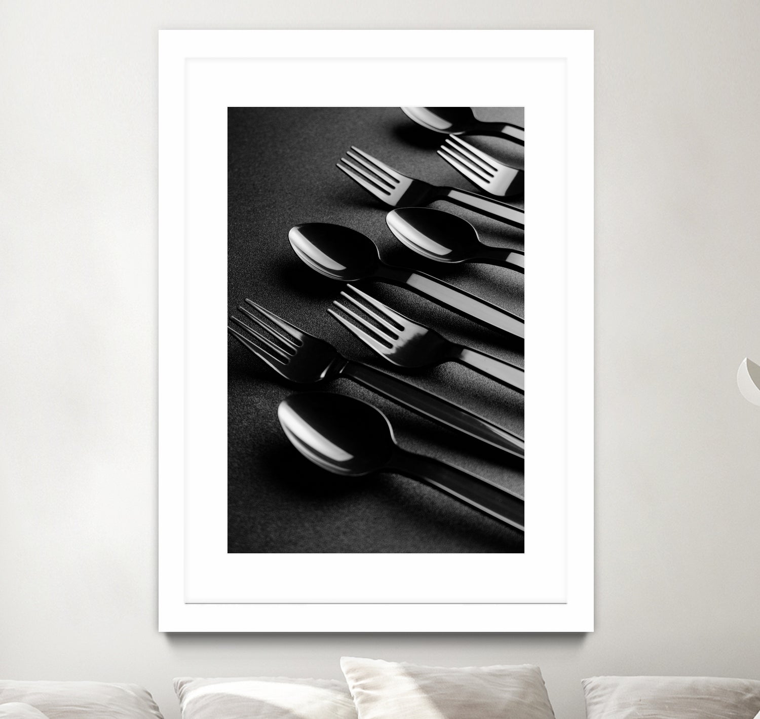 Black plastic cutlery by Studio OMG on GIANT ART - black photo illustration