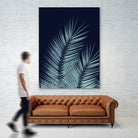 Navy Blue Palm Leaves Dream - Cali Summer Vibes #1 #tropical by Anita & Bella Jantz on GIANT ART - blue photo illustration