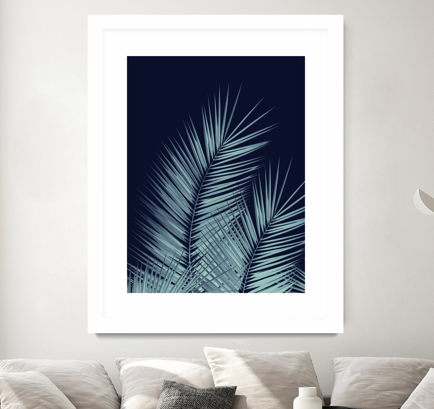 Navy Blue Palm Leaves Dream - Cali Summer Vibes #1 #tropical by Anita & Bella Jantz on GIANT ART - blue photo illustration