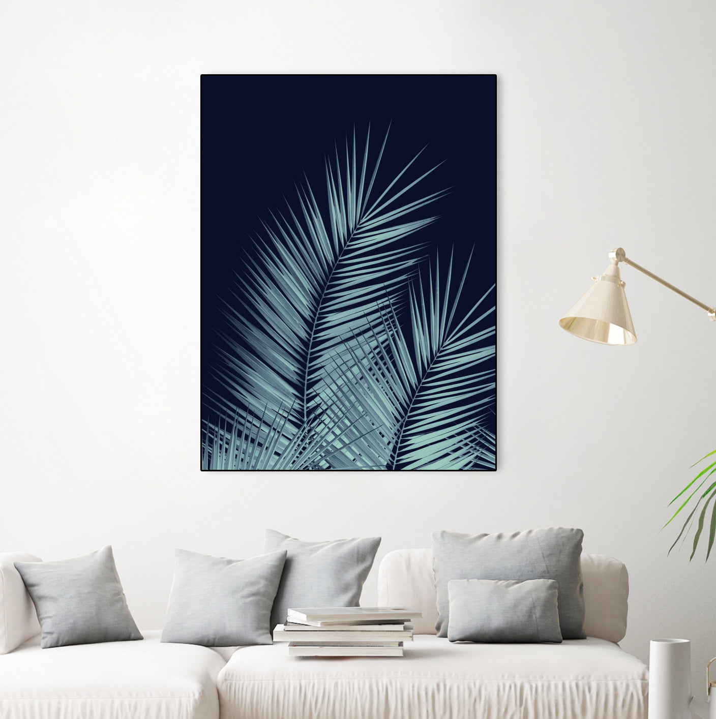 Navy Blue Palm Leaves Dream - Cali Summer Vibes #1 #tropical by Anita & Bella Jantz on GIANT ART - blue photo illustration