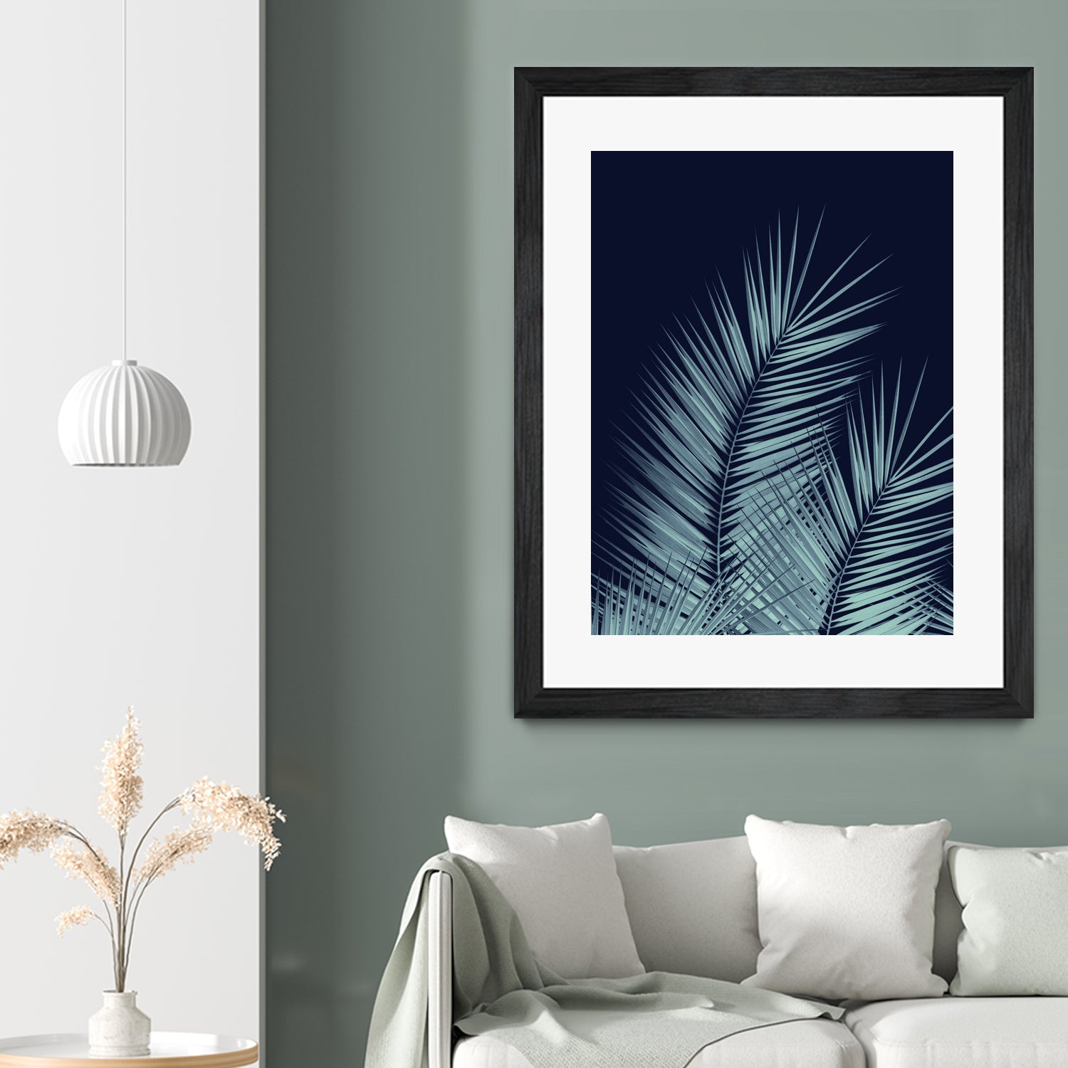 Navy Blue Palm Leaves Dream - Cali Summer Vibes #1 #tropical by Anita & Bella Jantz on GIANT ART - blue photo illustration