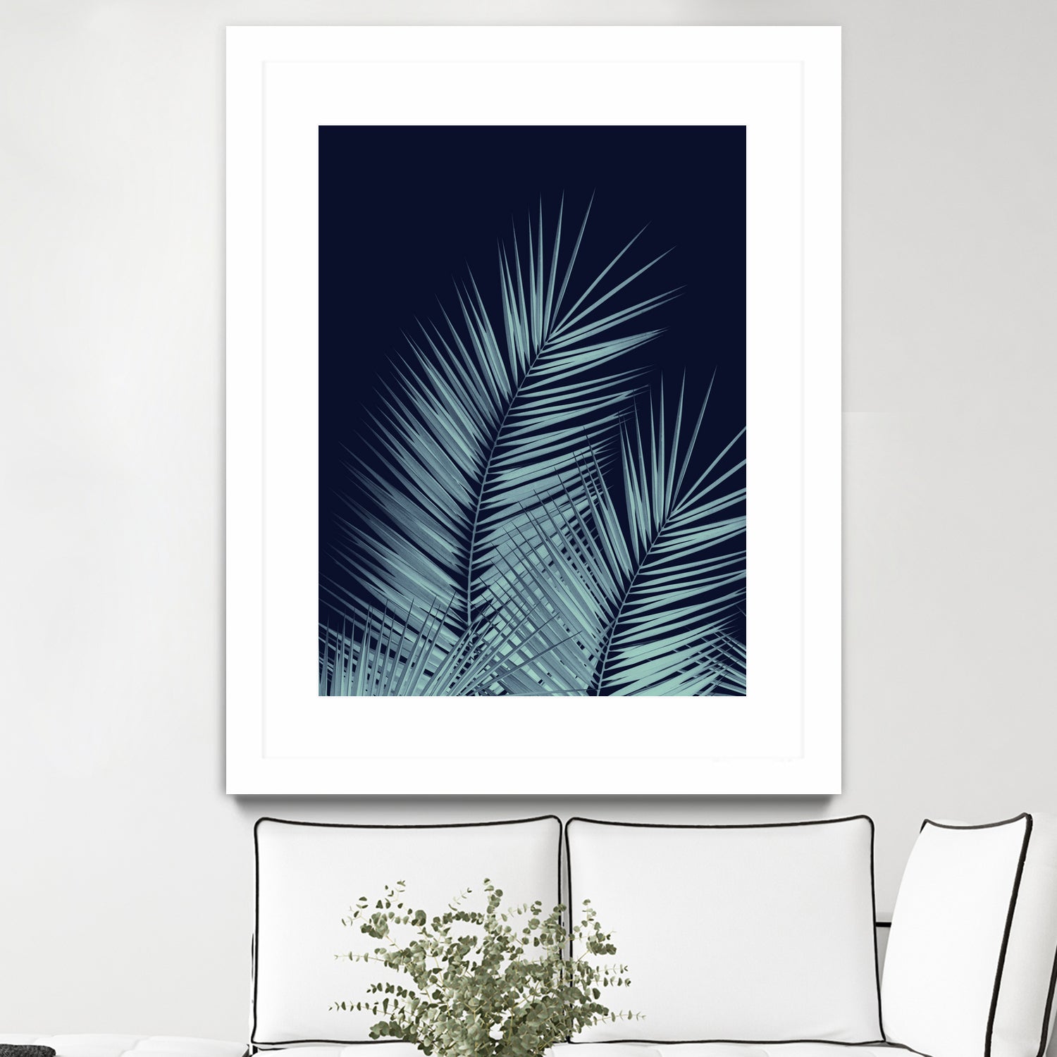 Navy Blue Palm Leaves Dream - Cali Summer Vibes #1 #tropical by Anita & Bella Jantz on GIANT ART - blue photo illustration