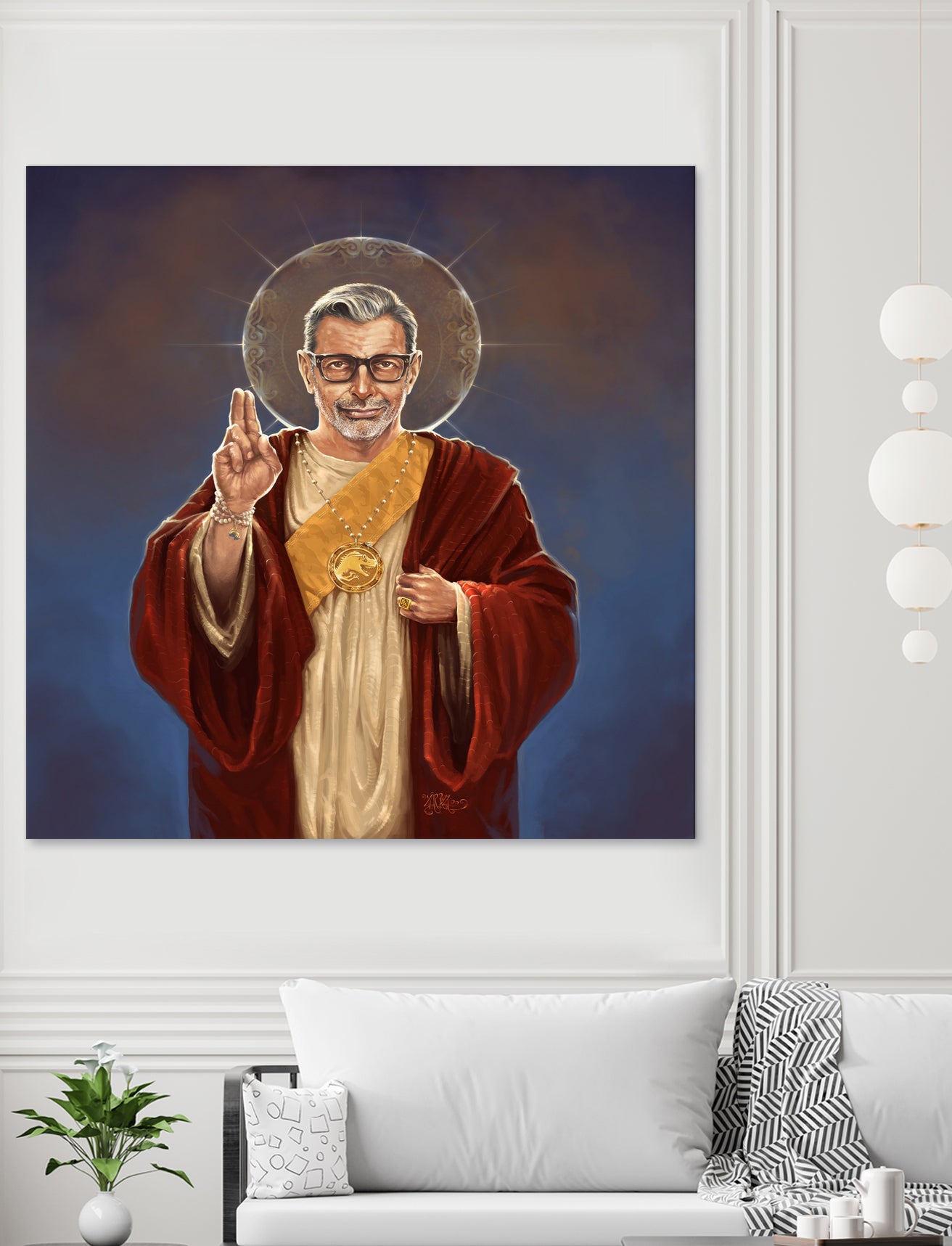 Saint Jeff of Goldblum by Vincent Carrozza on GIANT ART - blue digital painting