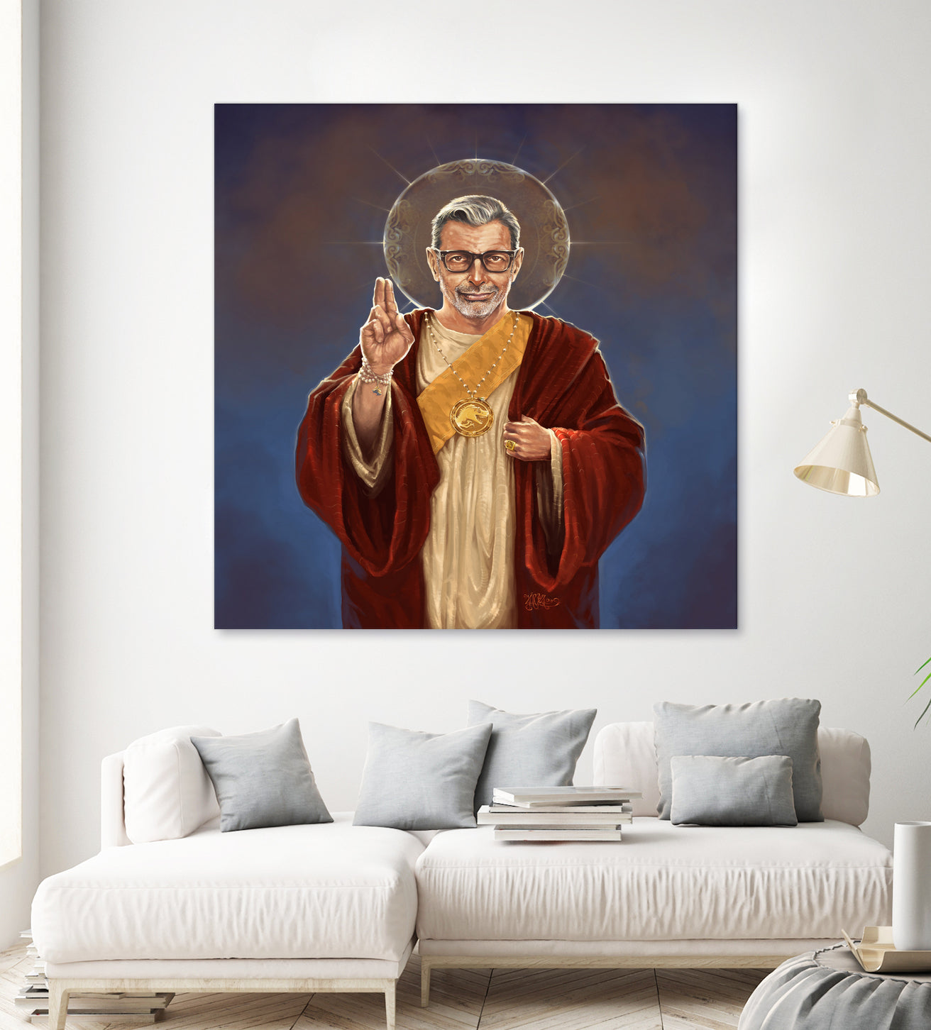 Saint Jeff of Goldblum by Vincent Carrozza on GIANT ART - blue digital painting