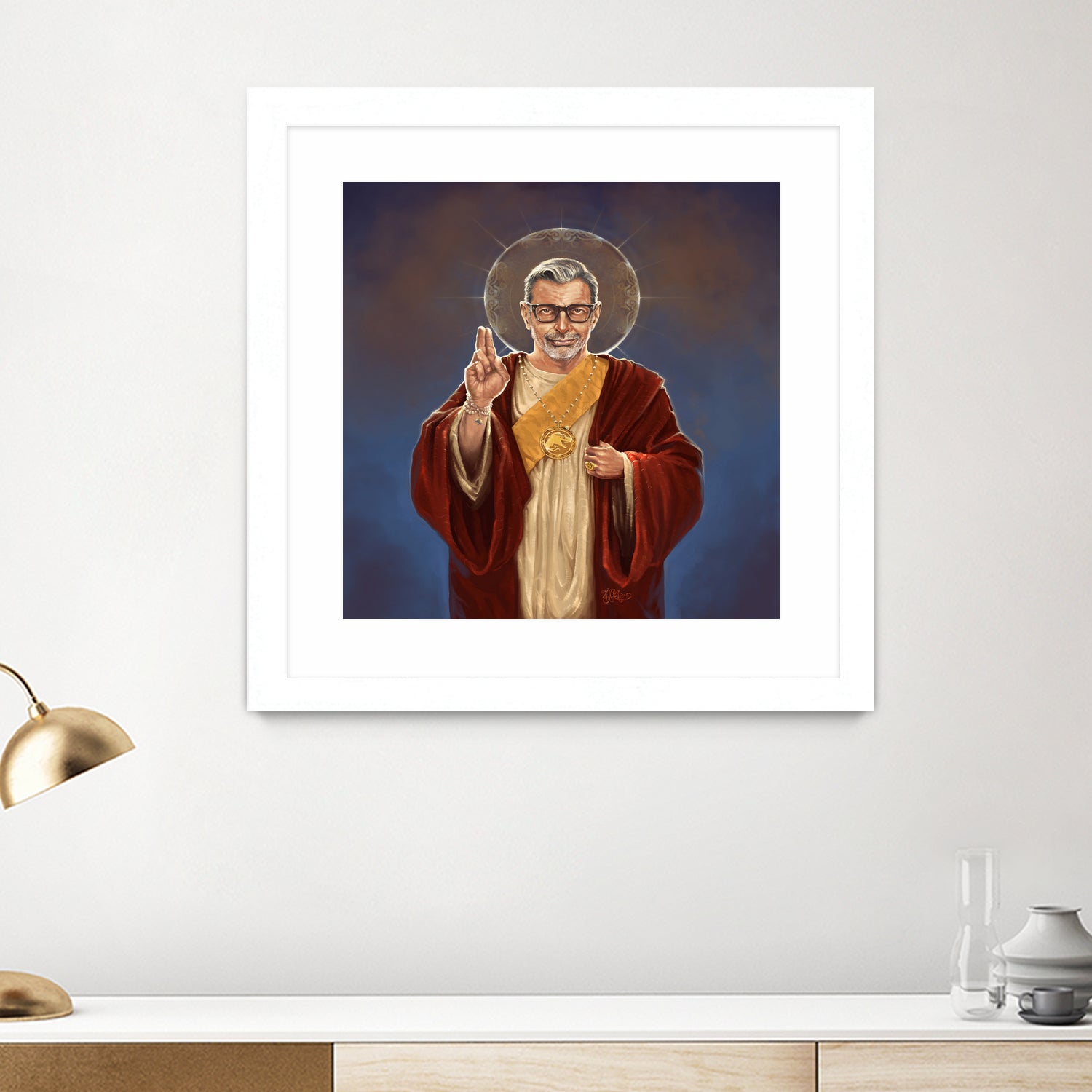 Saint Jeff of Goldblum by Vincent Carrozza on GIANT ART - blue digital painting