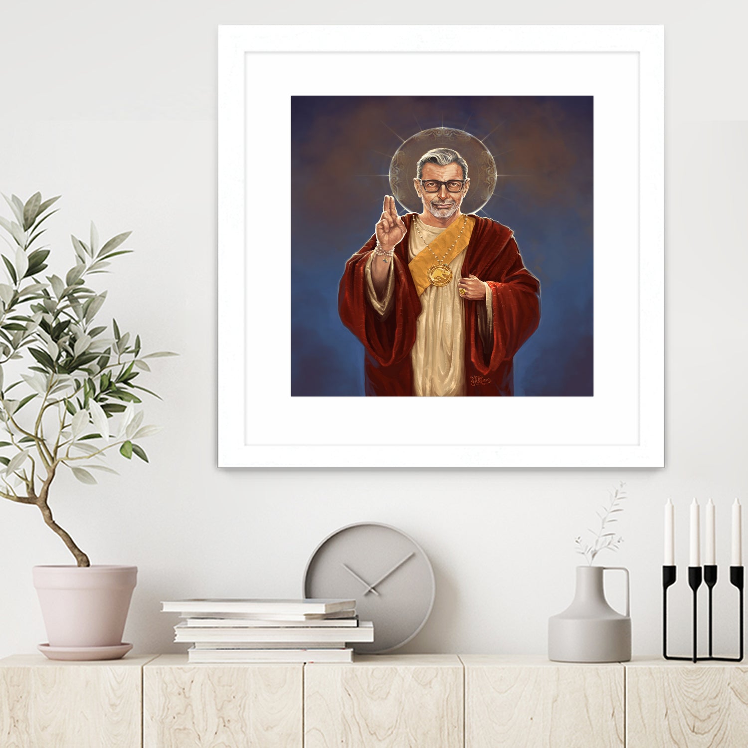 Saint Jeff of Goldblum by Vincent Carrozza on GIANT ART - blue digital painting