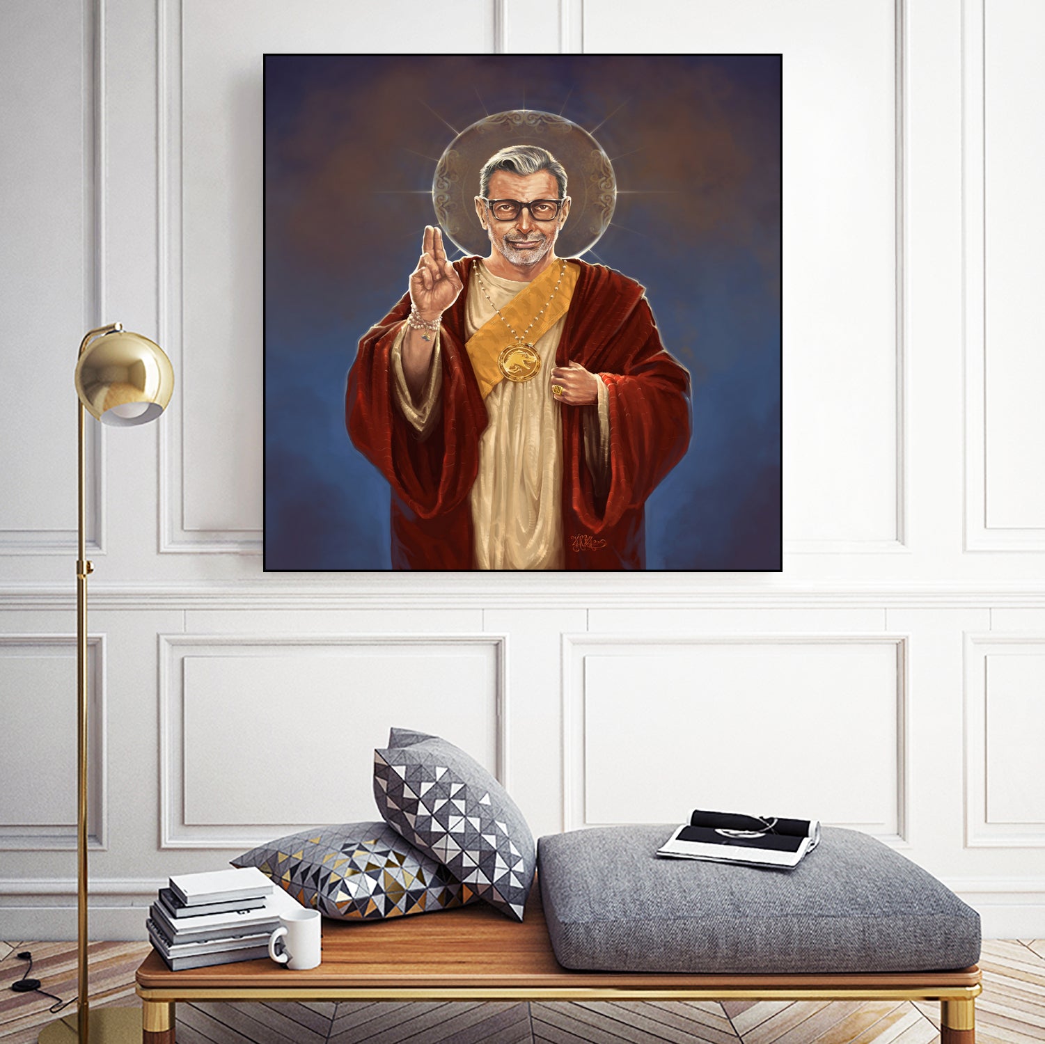 Saint Jeff of Goldblum by Vincent Carrozza on GIANT ART - blue digital painting