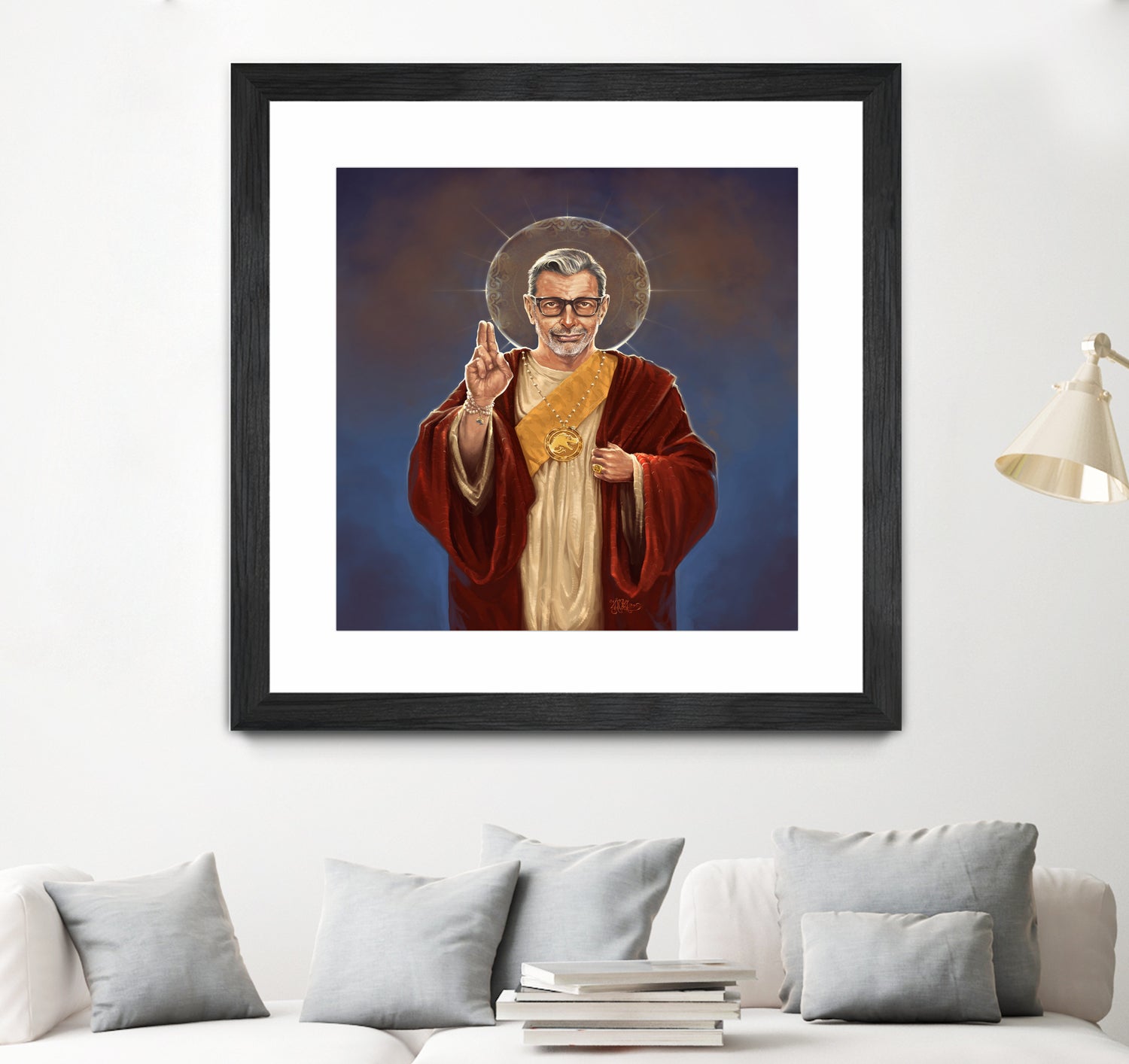 Saint Jeff of Goldblum by Vincent Carrozza on GIANT ART - blue digital painting