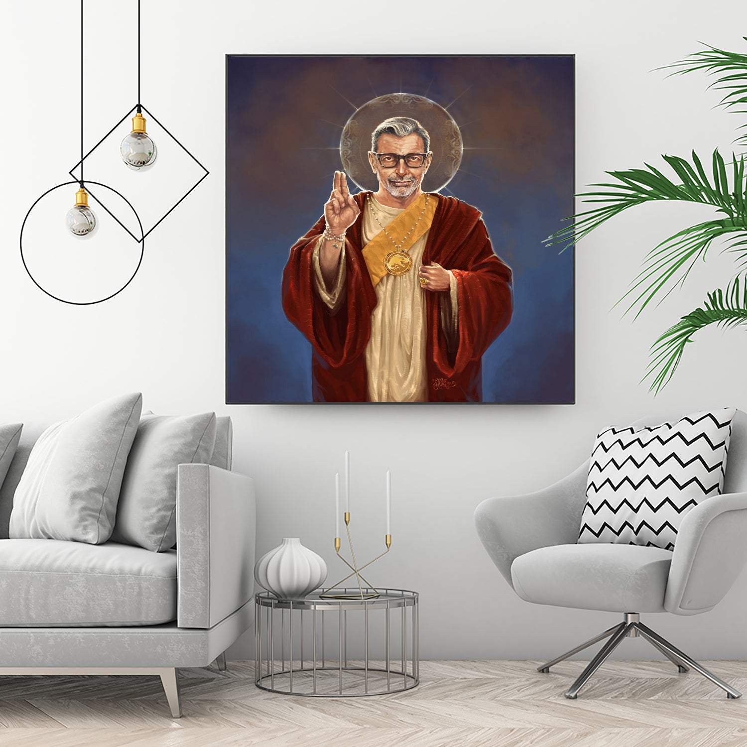 Saint Jeff of Goldblum by Vincent Carrozza on GIANT ART - blue digital painting