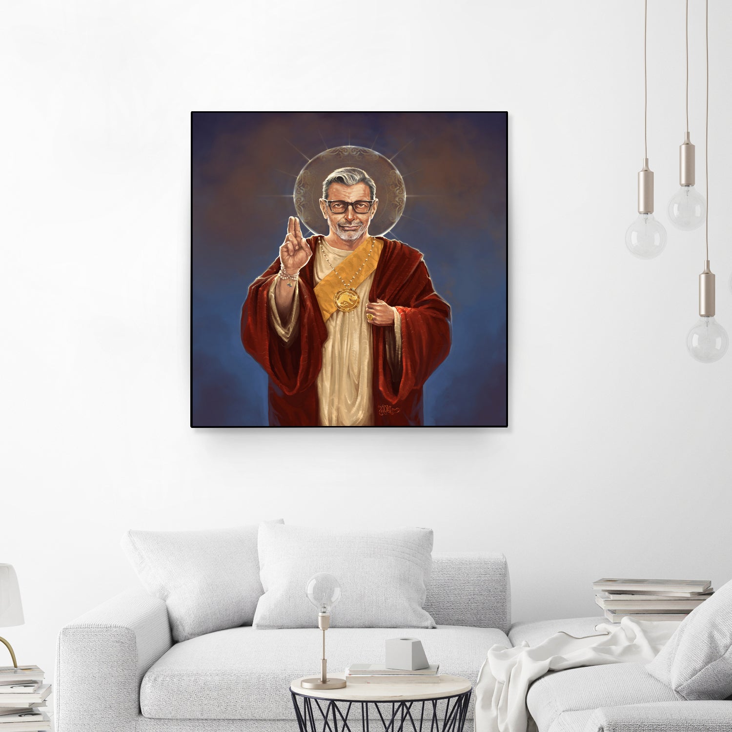 Saint Jeff of Goldblum by Vincent Carrozza on GIANT ART - blue digital painting