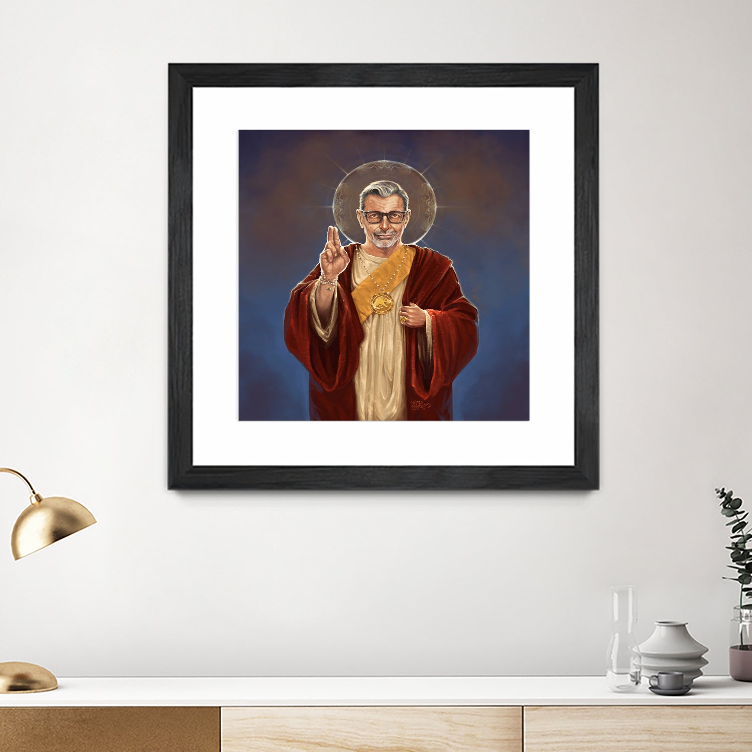 Saint Jeff of Goldblum by Vincent Carrozza on GIANT ART - blue digital painting