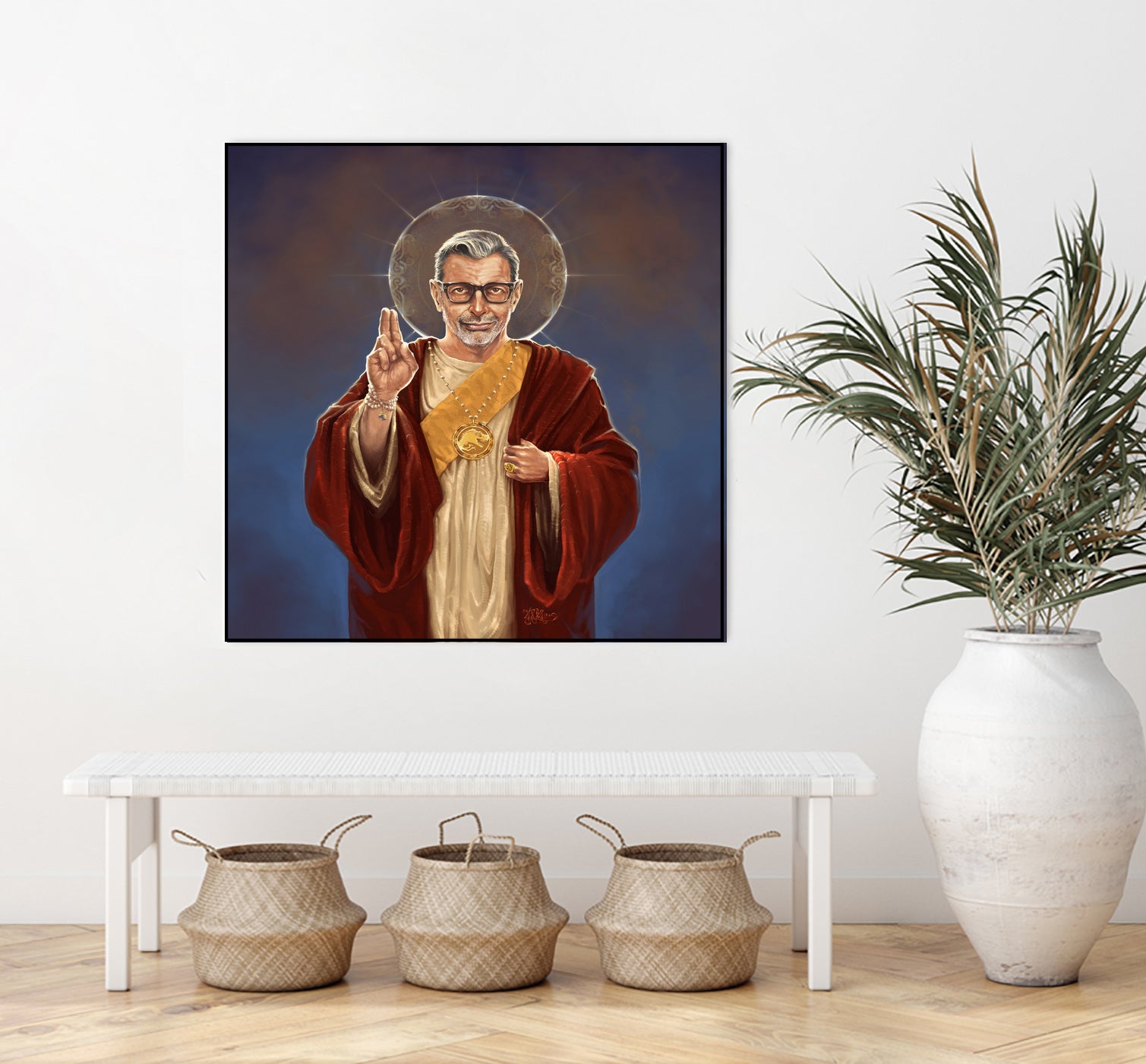 Saint Jeff of Goldblum by Vincent Carrozza on GIANT ART - blue digital painting