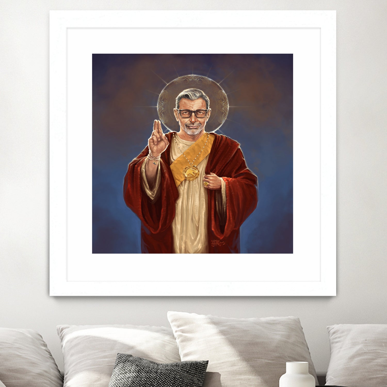 Saint Jeff of Goldblum by Vincent Carrozza on GIANT ART - blue digital painting