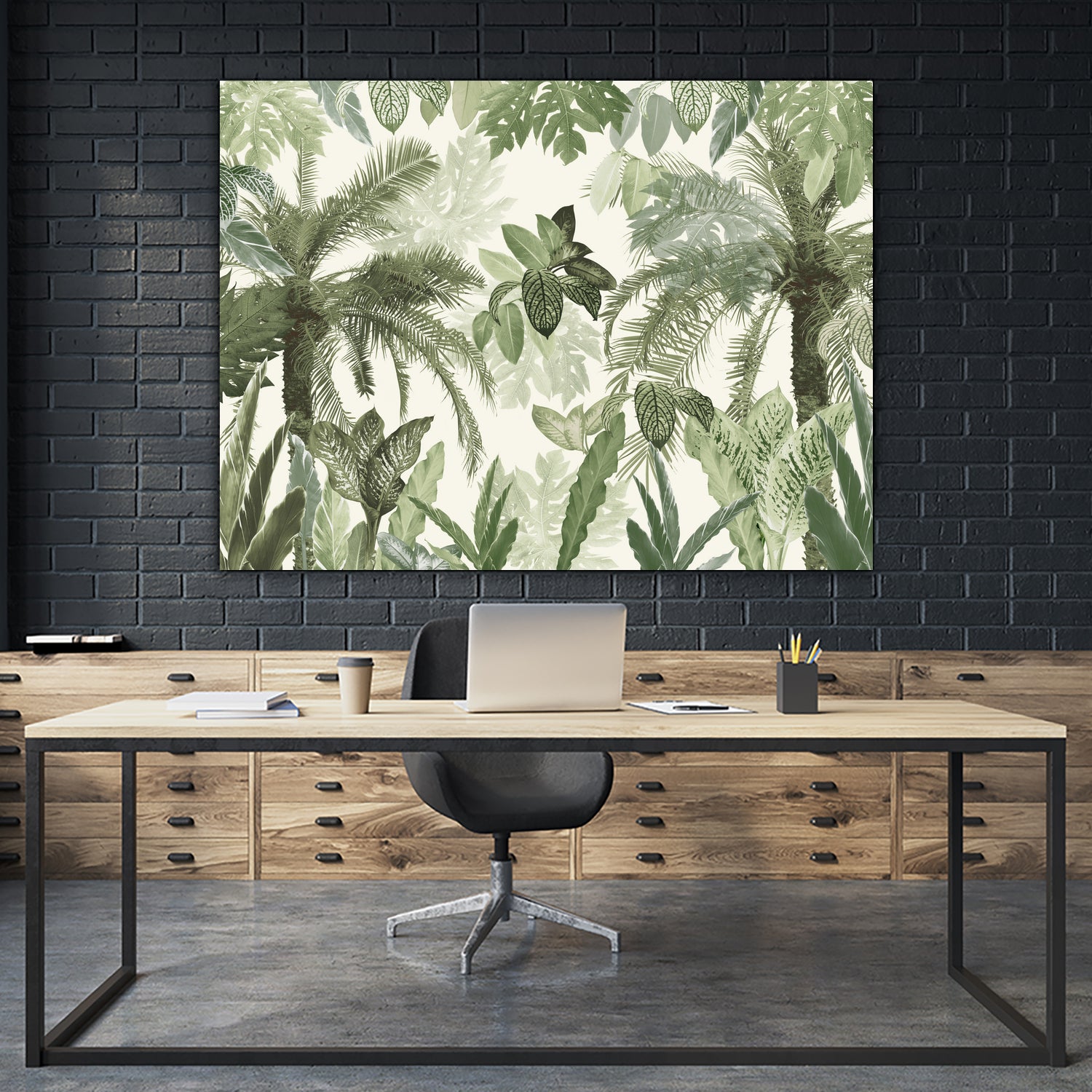 Modern Vintage Tropical Jungle Leaves 1 by Anitas Bellas Art on GIANT ART - coastal