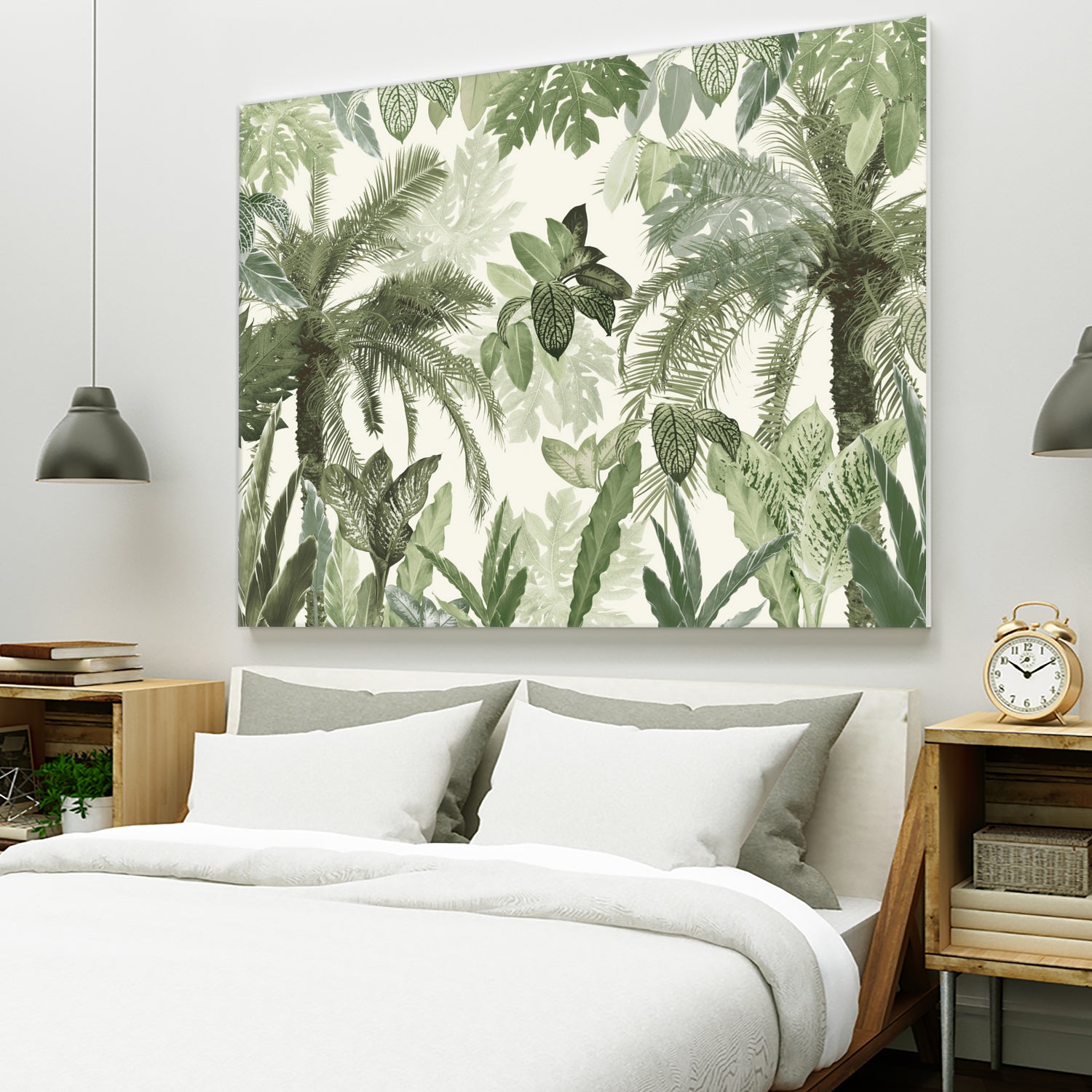 Modern Vintage Tropical Jungle Leaves 1 by Anitas Bellas Art on GIANT ART - coastal