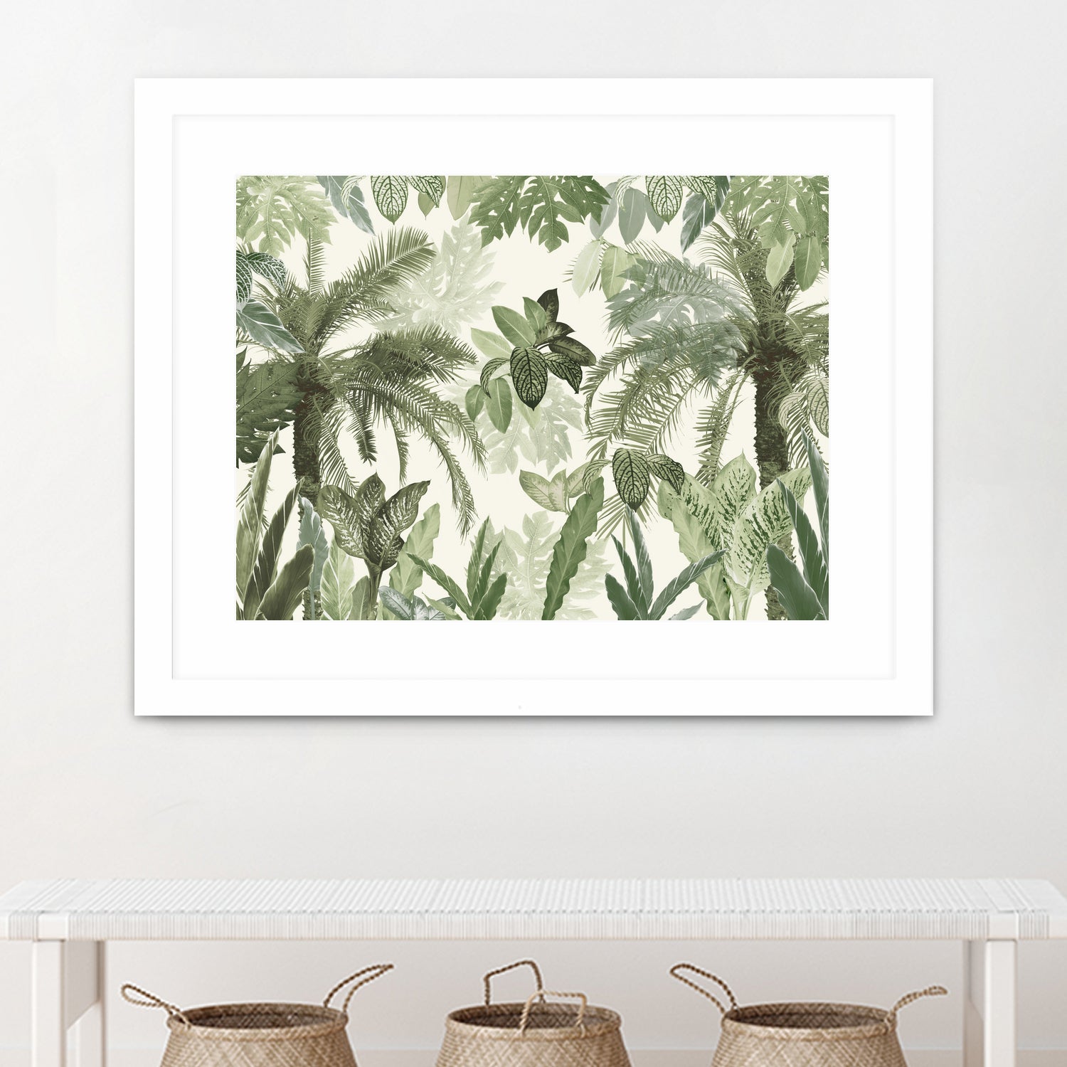 Modern Vintage Tropical Jungle Leaves 1 by Anitas Bellas Art on GIANT ART - coastal