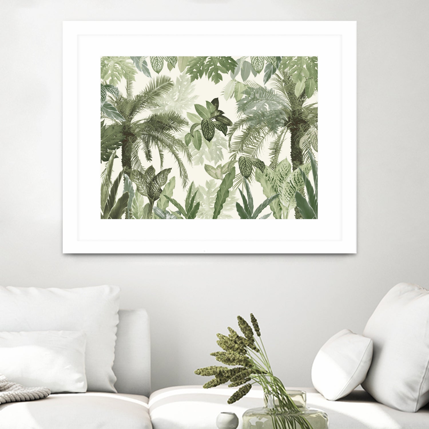 Modern Vintage Tropical Jungle Leaves 1 by Anitas Bellas Art on GIANT ART - coastal