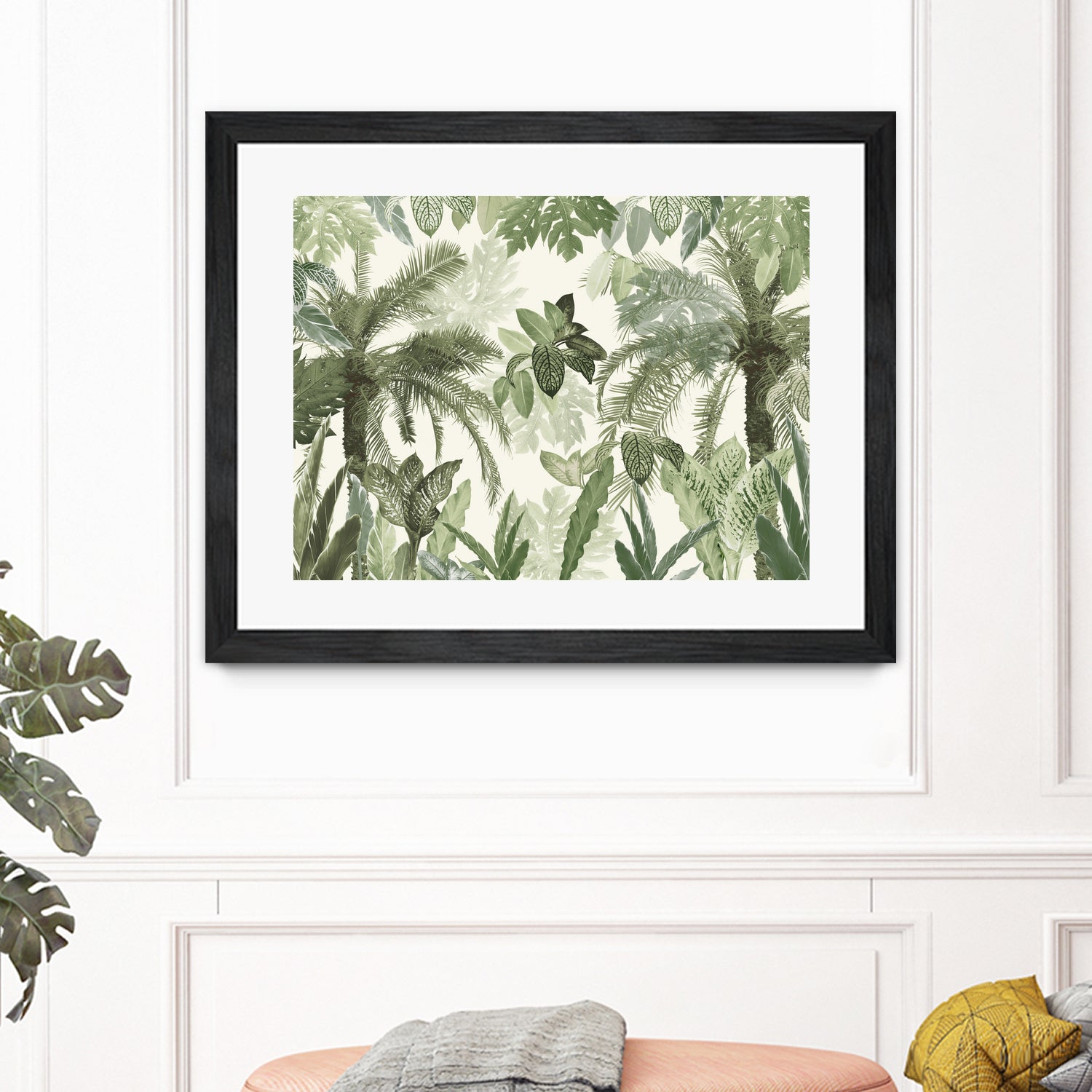 Modern Vintage Tropical Jungle Leaves 1 by Anitas Bellas Art on GIANT ART - coastal