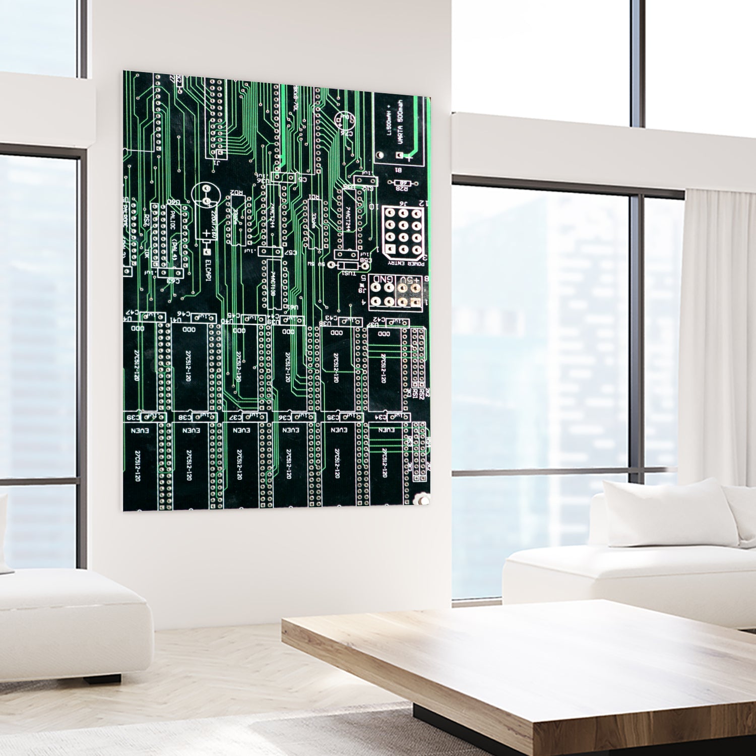 Printed circuit board circuits by Wiguna Asmorohadi on GIANT ART - green vector illustration