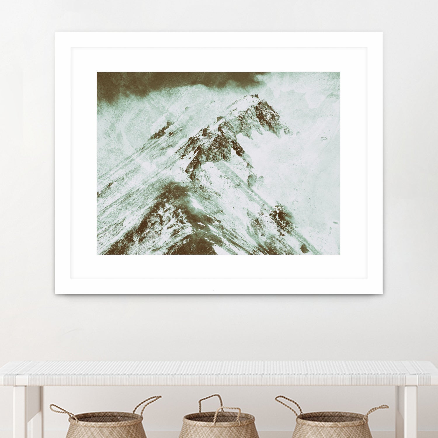 Peak of Mt Shasta by Arlene Carley on GIANT ART - green photo manipulation