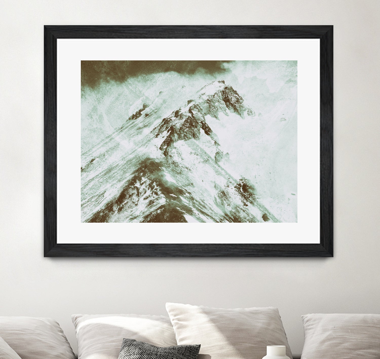 Peak of Mt Shasta by Arlene Carley on GIANT ART - green photo manipulation