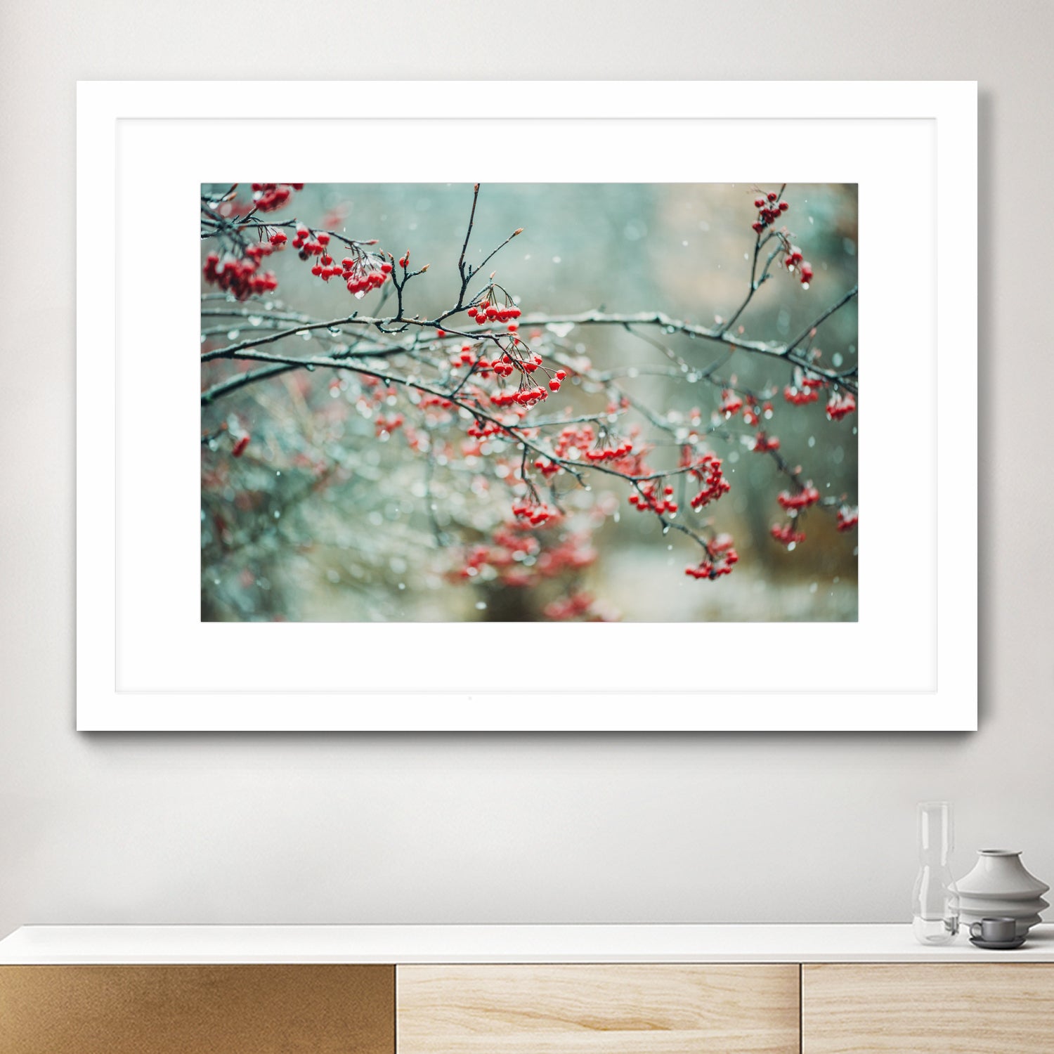 berries in snow by Amy Buxton on GIANT ART - red photo illustration