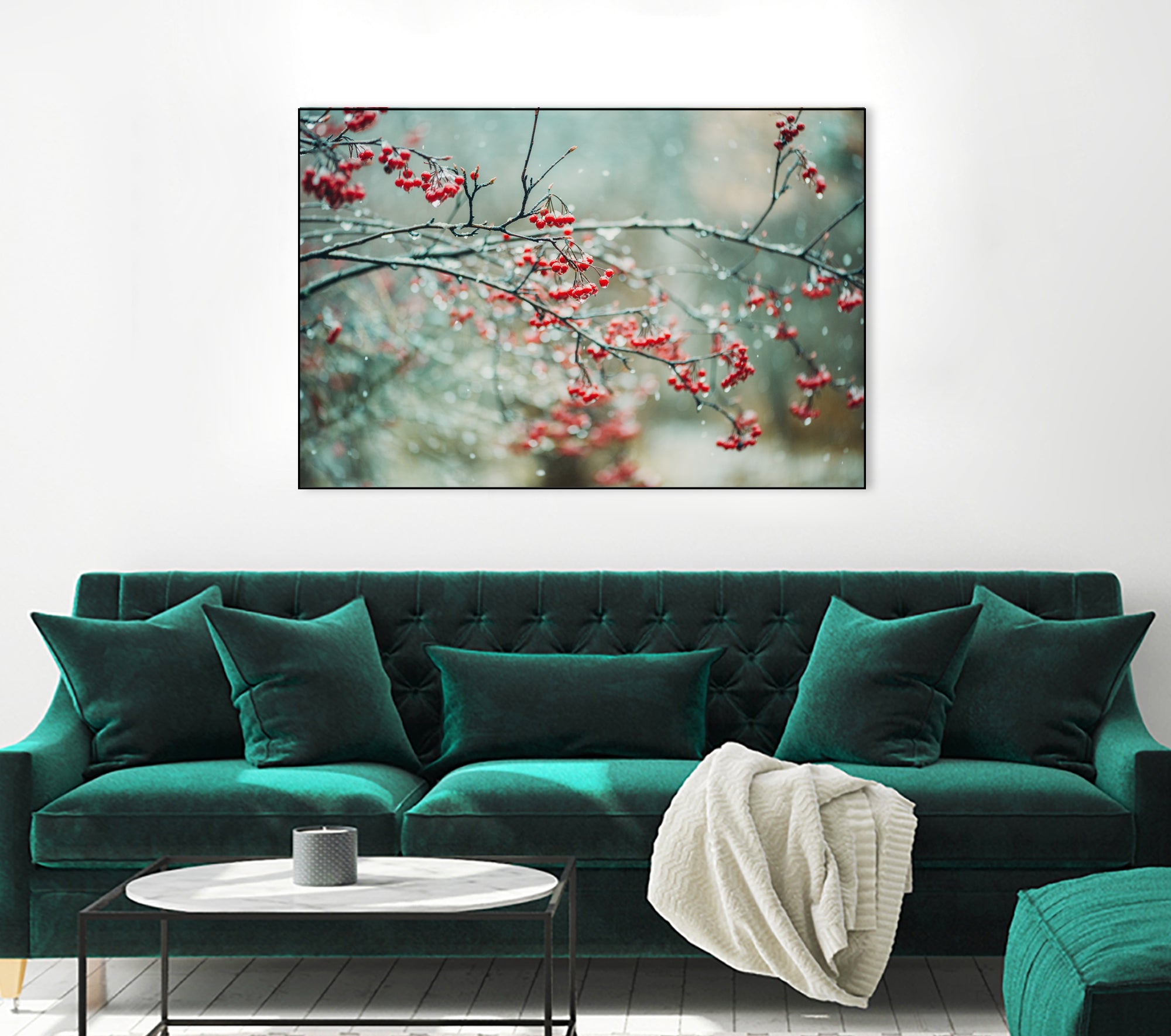 berries in snow by Amy Buxton on GIANT ART - red photo illustration