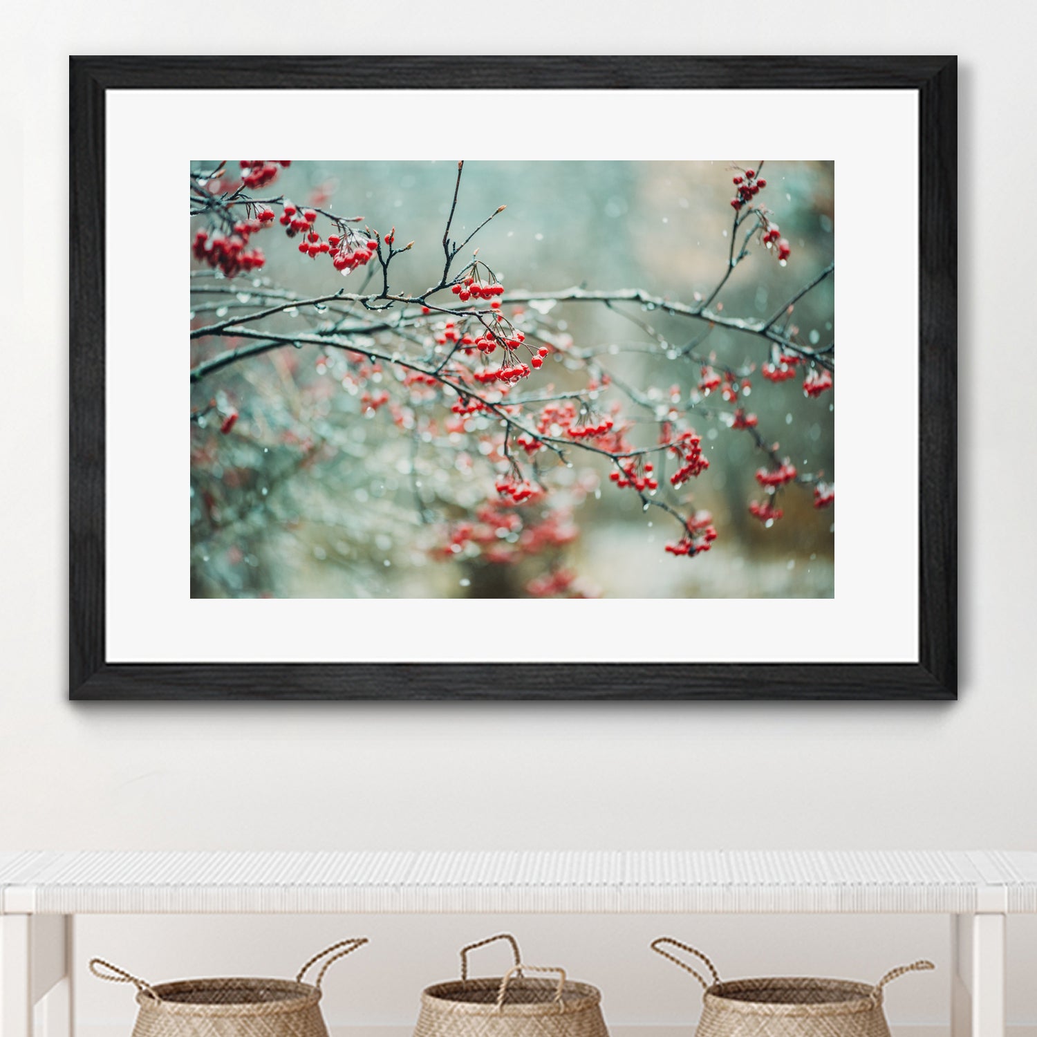 berries in snow by Amy Buxton on GIANT ART - red photo illustration