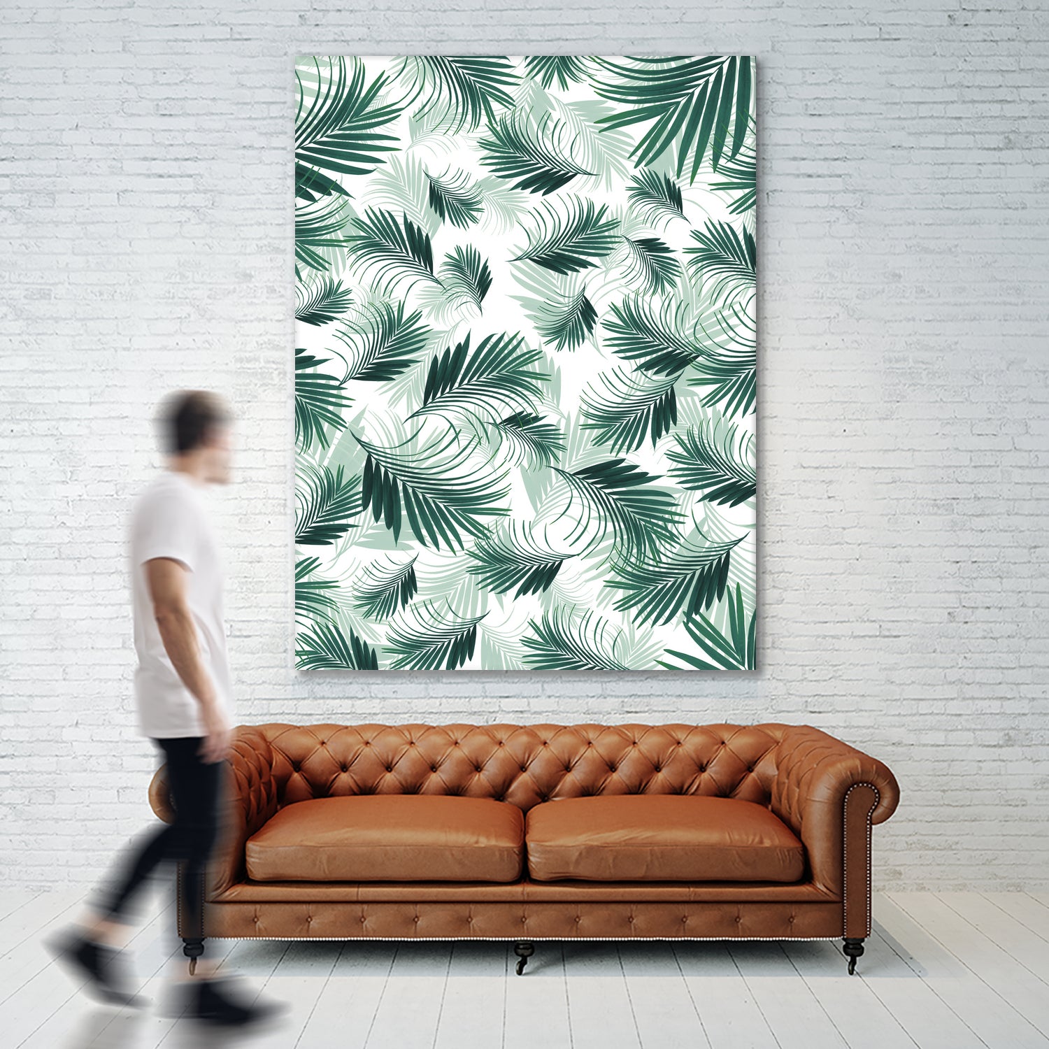 Tropical Green Palms Pattern #1 #tropical #decor #art by Anita & Bella Jantz on GIANT ART - green photo illustration