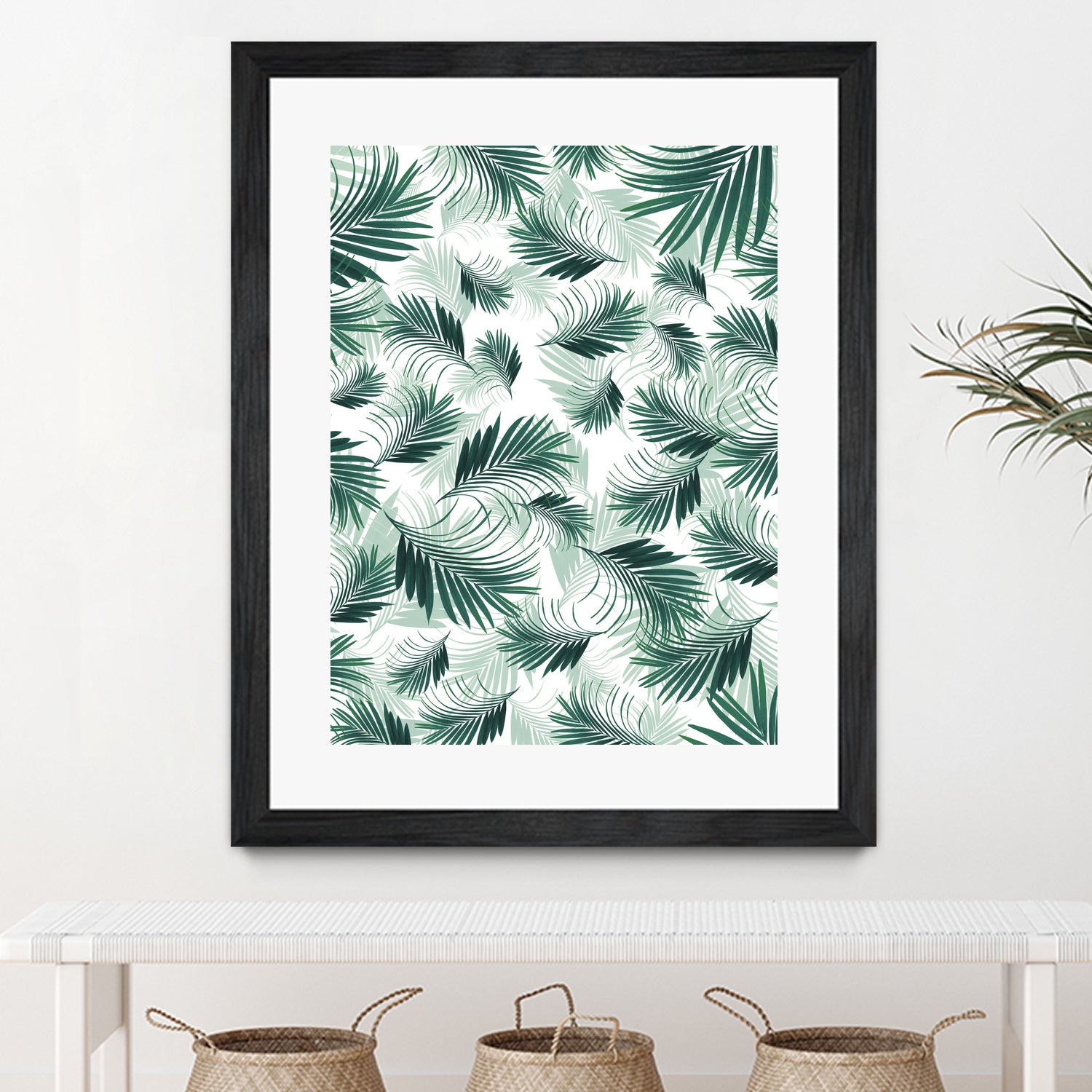 Tropical Green Palms Pattern #1 #tropical #decor #art by Anita & Bella Jantz on GIANT ART - green photo illustration